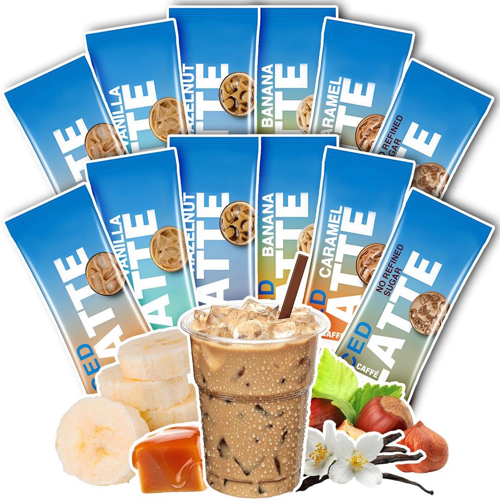Iced Coffee Variety Pack – 12 Instant Sticks, 6 Flavors