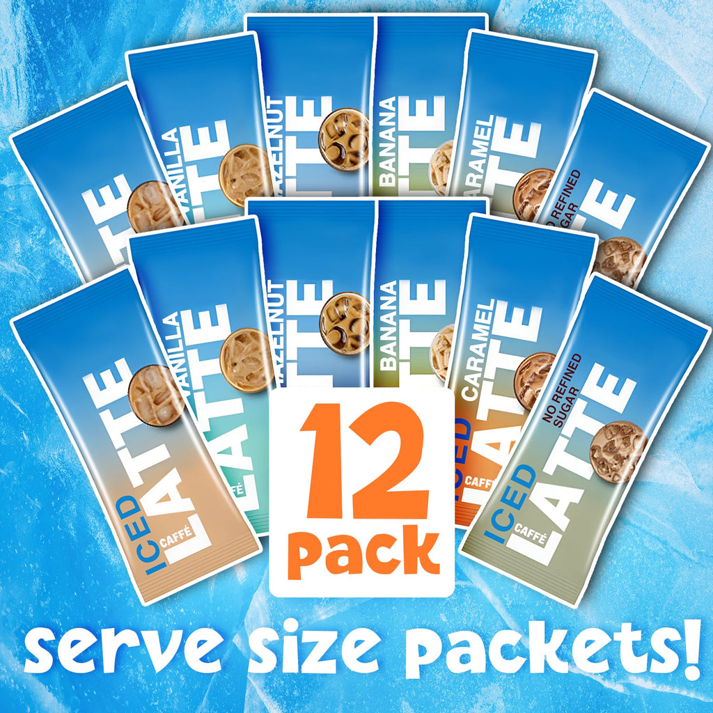 Iced Coffee Variety Pack – 12 Instant Sticks, 6 Flavors