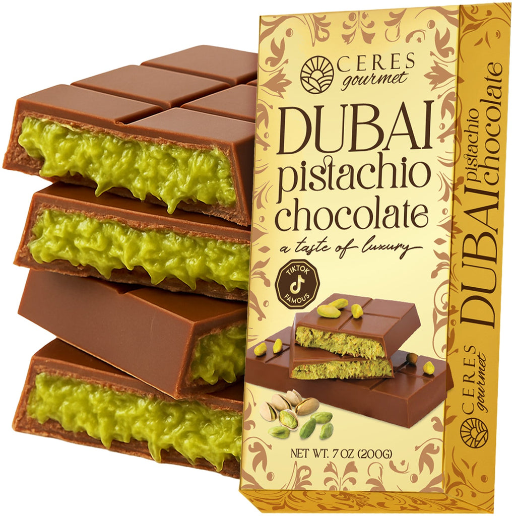 Bulk Size Milky Dubai Chocolate Pistachio Bar - 7oz -50Pcs