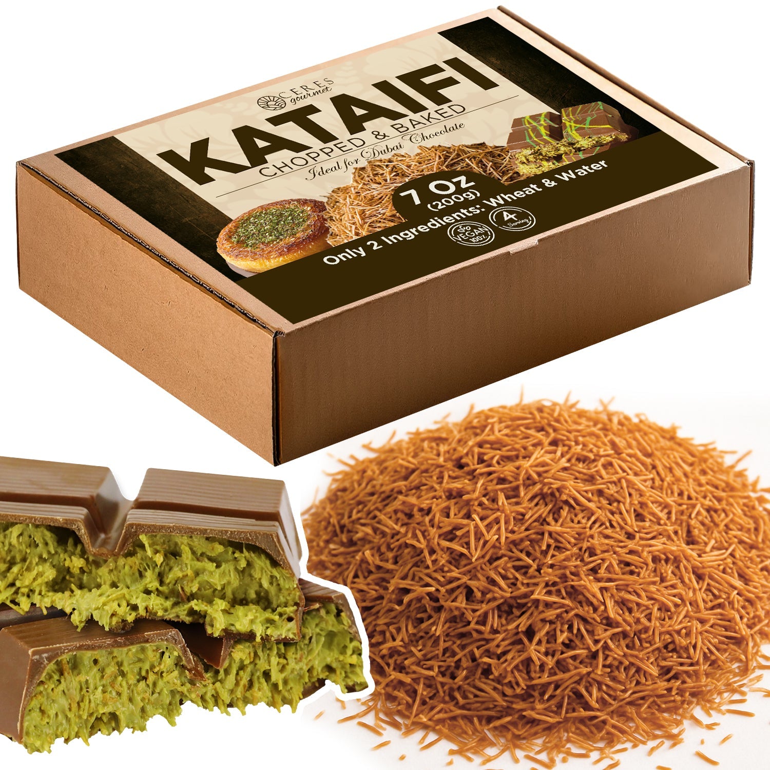 Cooked & Chopped Kataifi for Dubai Chocolate, Ready2Use 7oz