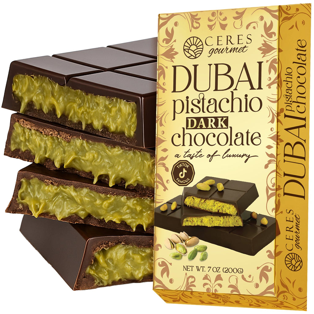 Bulk Size Milky Dubai Chocolate Pistachio Bar - 7oz -50Pcs