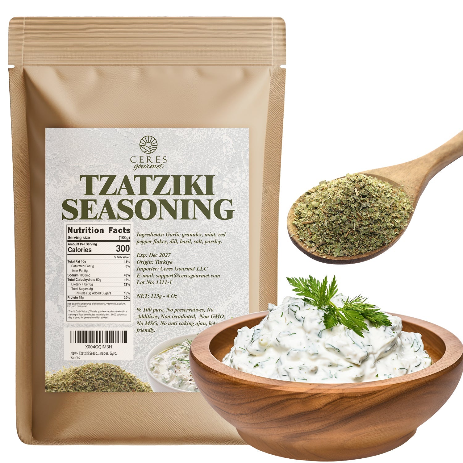 Authentic Greek Tzatziki Seasoning Spice Blend 4 oz