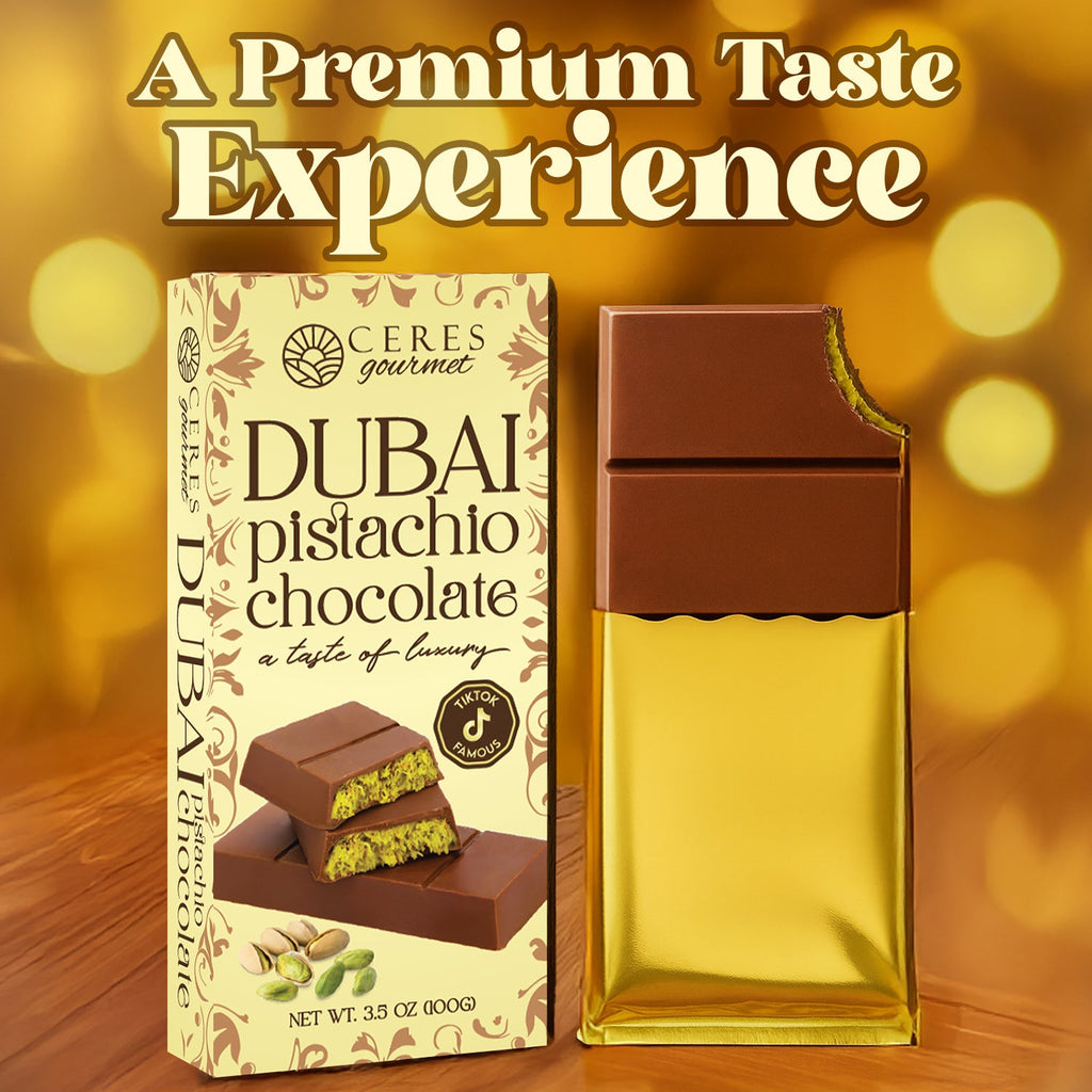 Dubai Chocolate Bar Pistachio with Milky Chocolate and Knafeh - 3.5 Oz