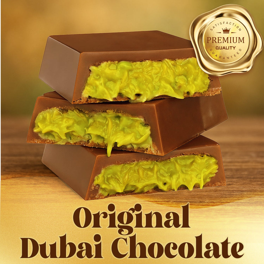 Dubai Chocolate Bar Pistachio with Milky Chocolate and Knafeh - 3.5 Oz