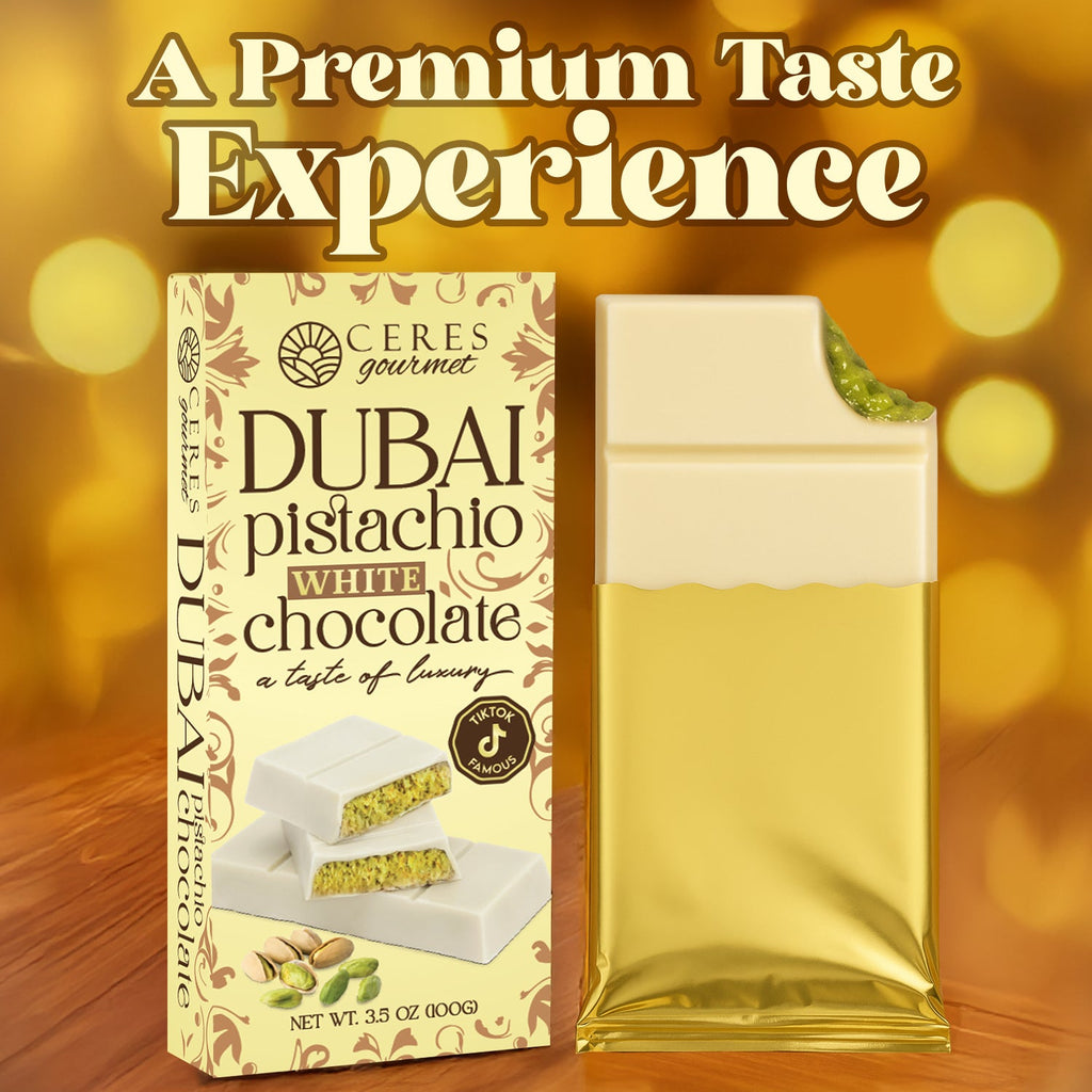 Dubai Chocolate Bar Pistachio with White Chocolate  & Knafeh - 3.5 Oz