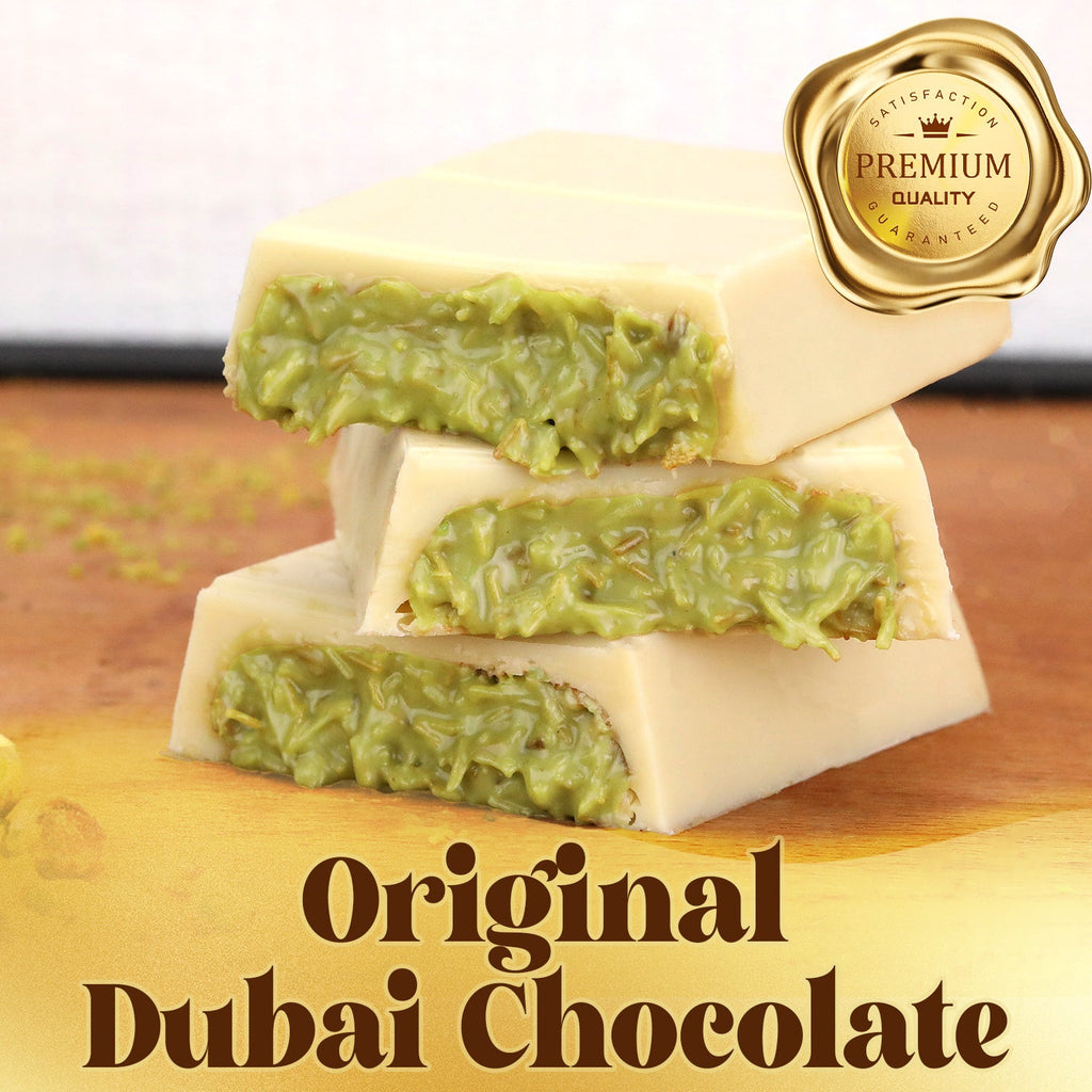Dubai Chocolate Bar Pistachio with White Chocolate  & Knafeh - 3.5 Oz