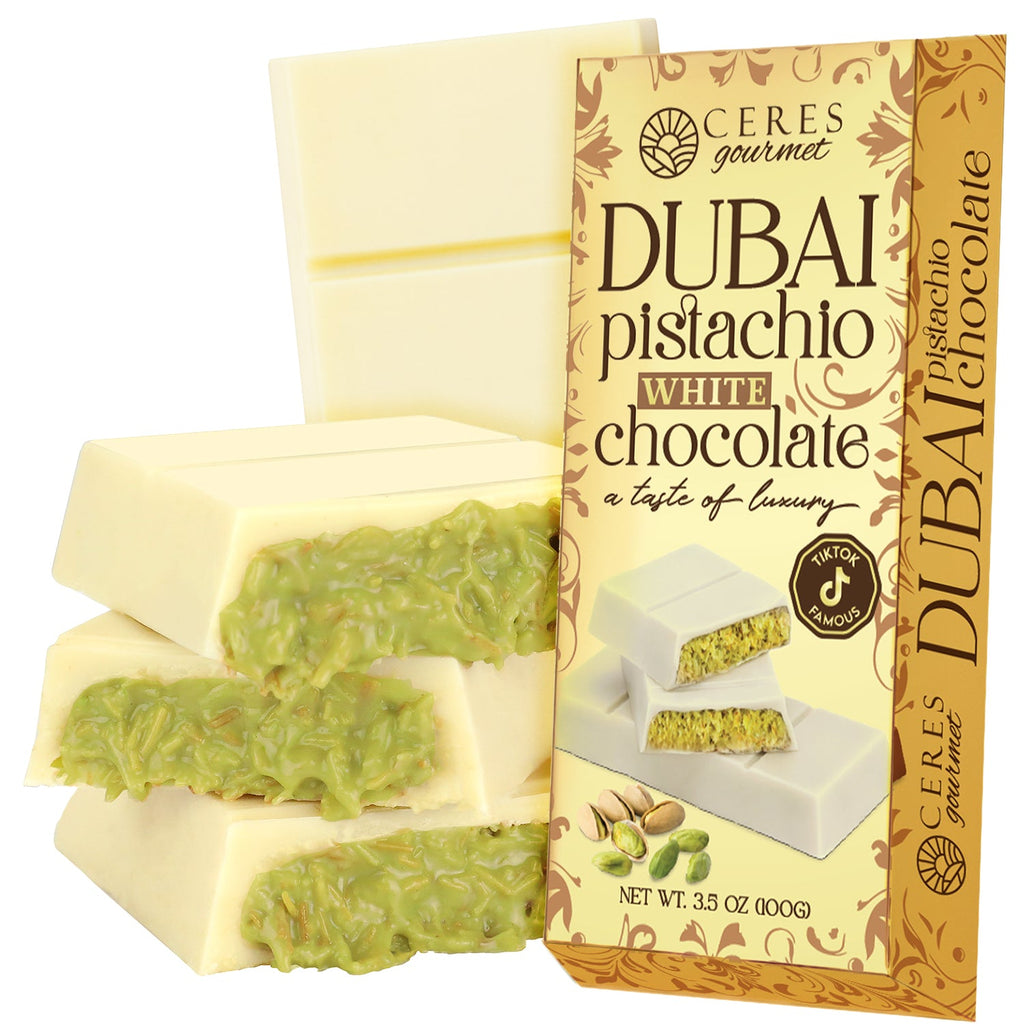 Dubai Chocolate Kataifi and Pistachio - Gold Package - Dark&White&Milky - 3.5 oz