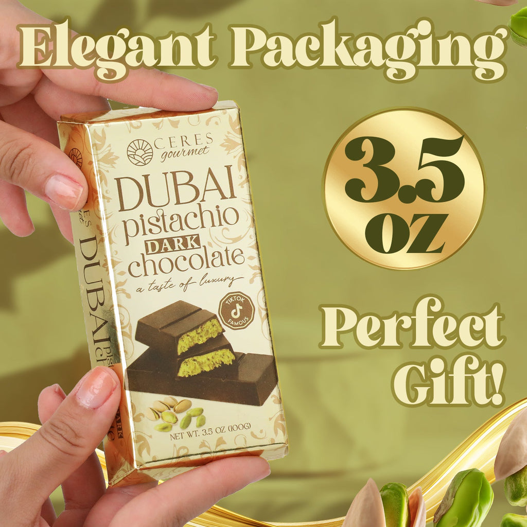 Dubai Chocolate Bar Pistachio with Dark Chocolate & Knafeh -  3.5  Oz