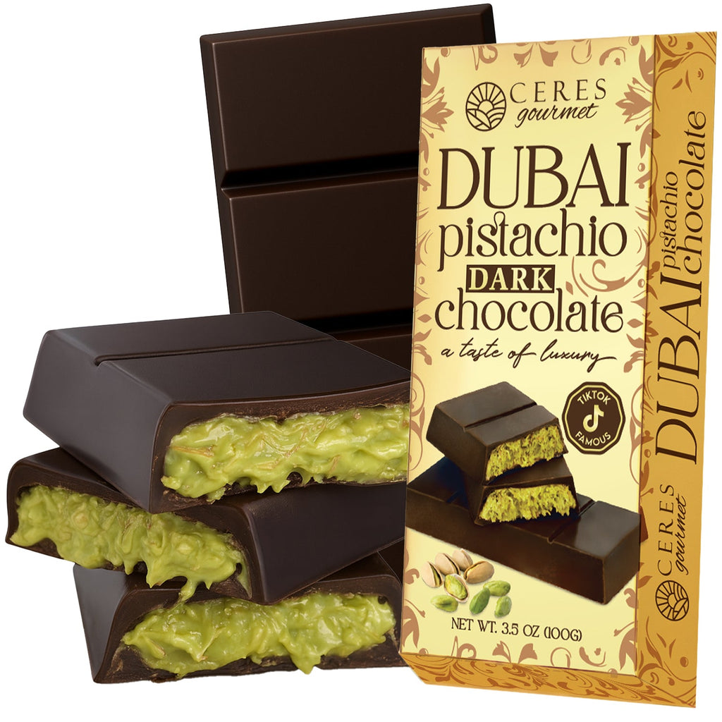 Dubai Chocolate Bar Pistachio with Dark Chocolate & Knafeh -  3.5  Oz
