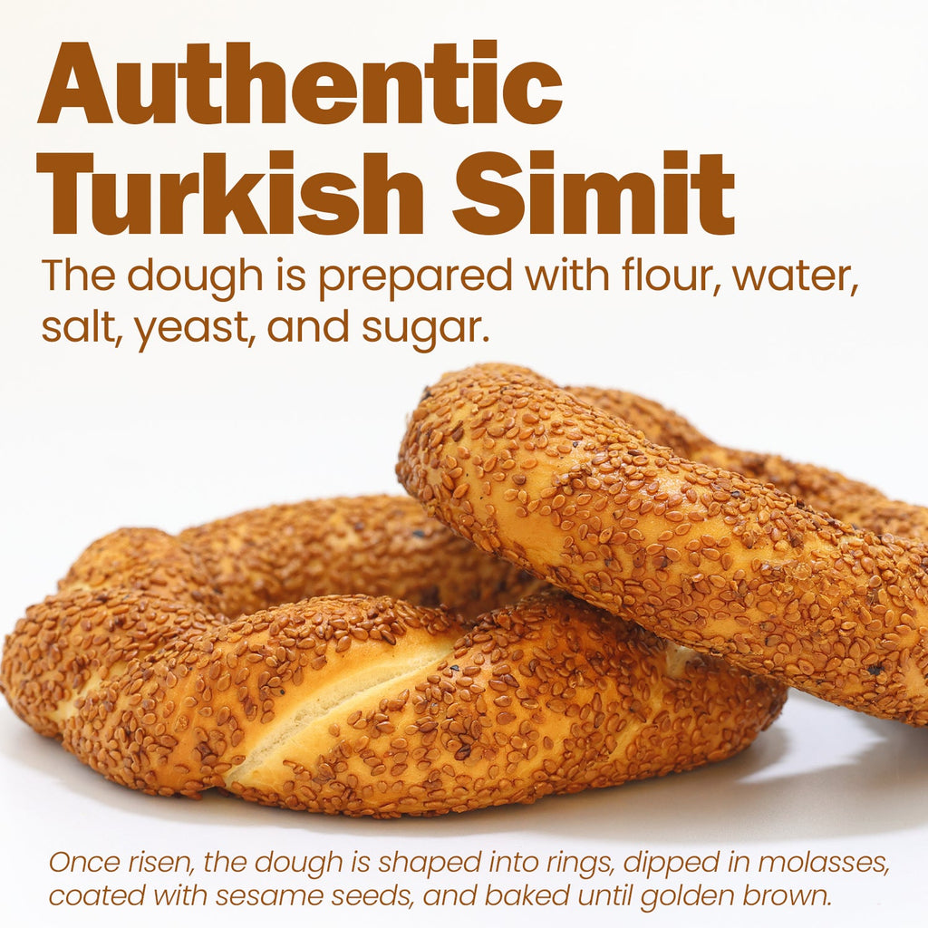 Authentic Turkish Simit – 8 Handmade Sesame Bagels (Vacuum-Sealed)