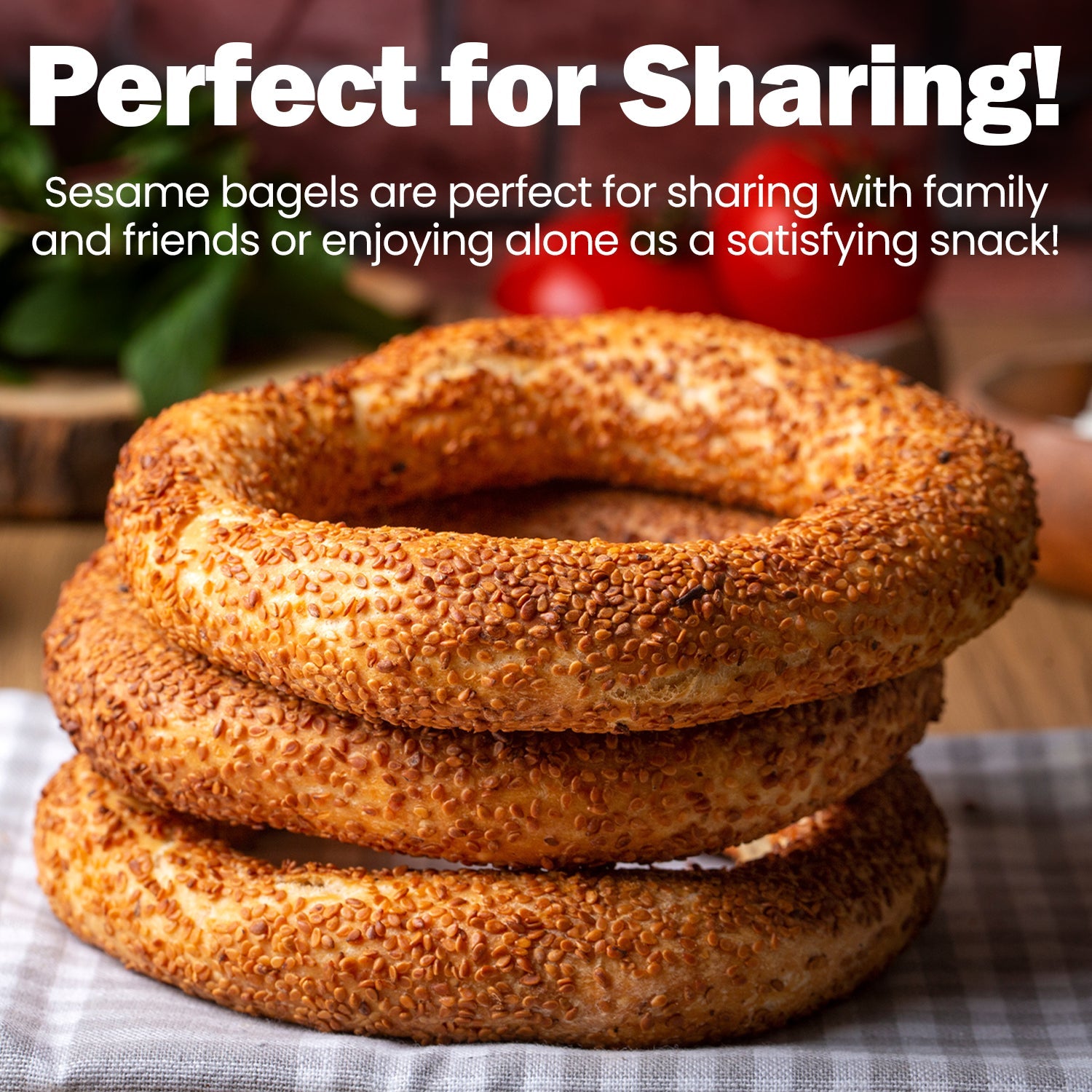 Authentic Turkish Simit – 8 Handmade Sesame Bagels (Vacuum-Sealed)