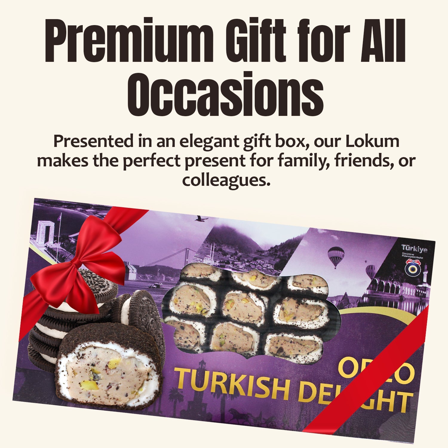 Turkish Delight Candy Authentic Sweets Lokum Oreo & Lotus Flavored