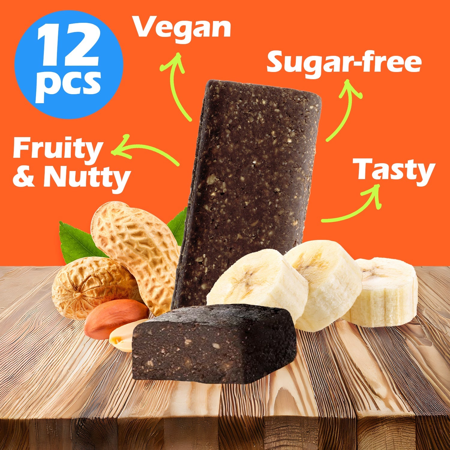Vegan Protein Bars 12-Pack (35g/2.5g Protein Each)