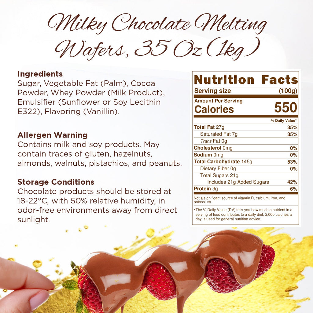 Chocolate Drops – Milky, Dark and White, 35 oz