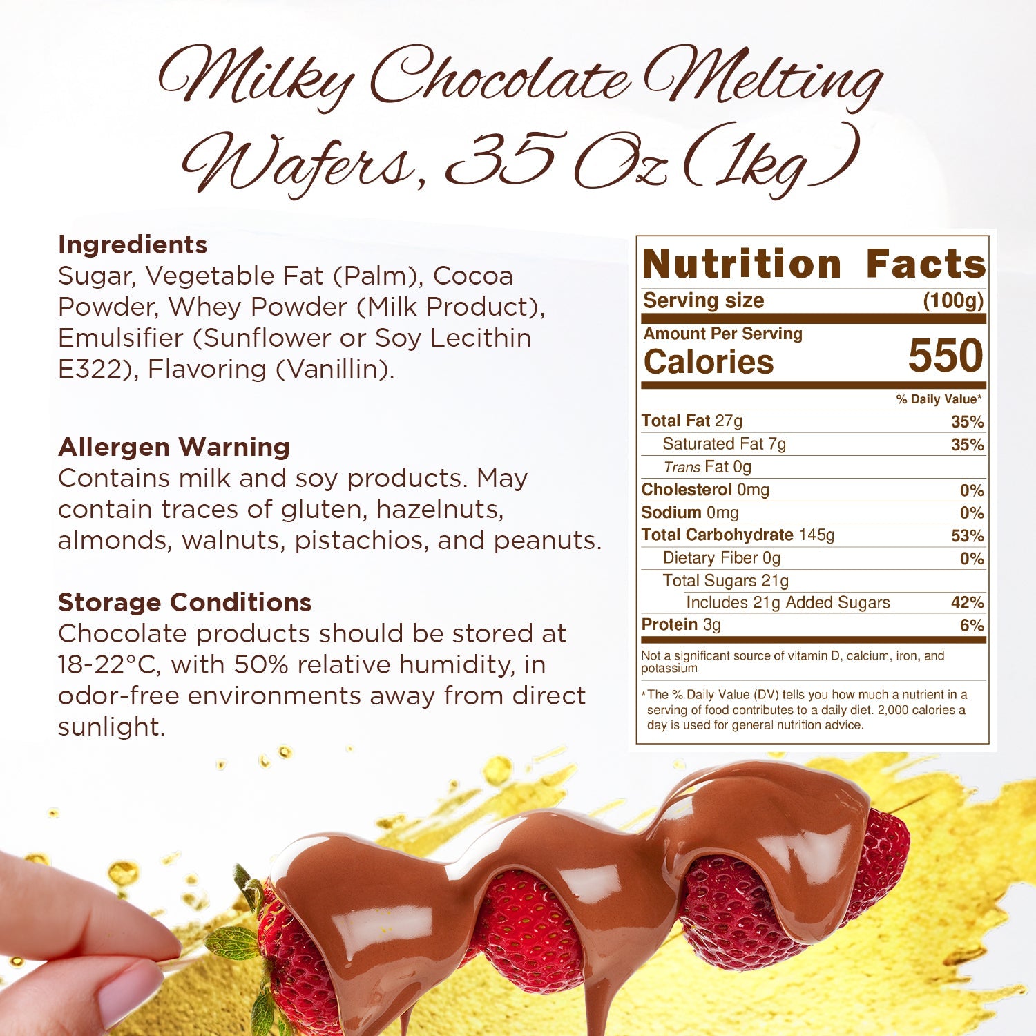 Chocolate Drops – Milky, Dark and White, 35 oz