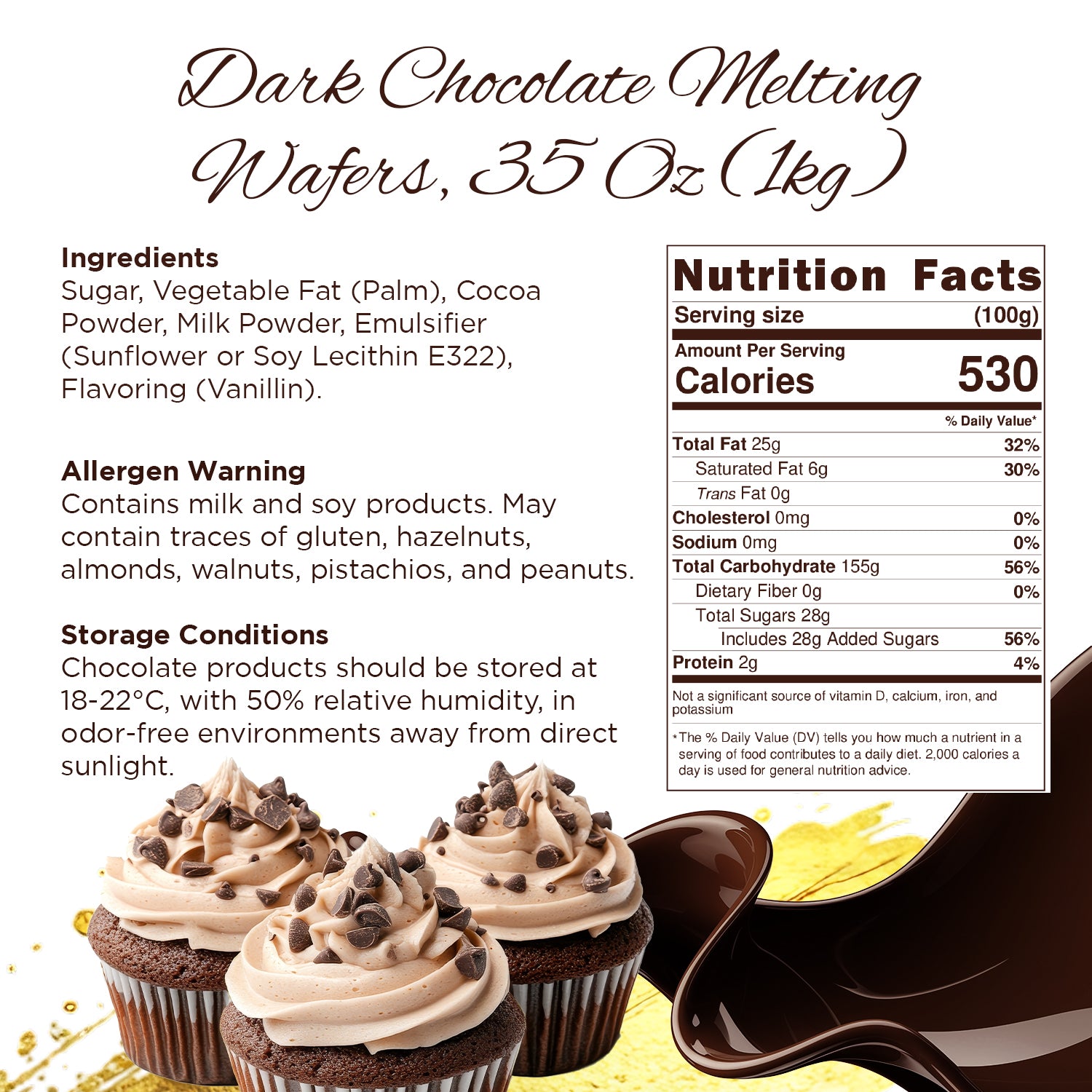 Chocolate Drops – Milky, Dark and White, 35 oz