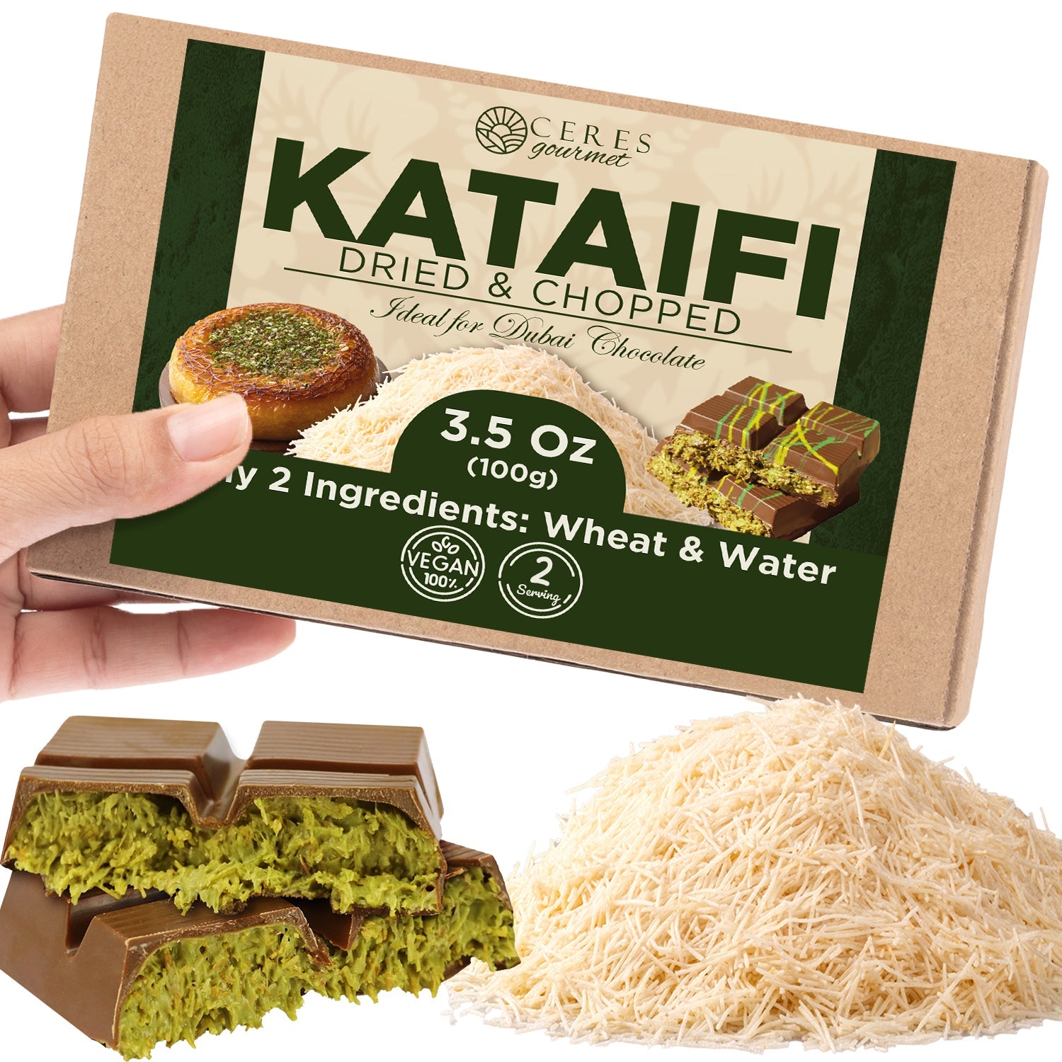 Premium Kataifi Shredded Fillo Dough – 3.5oz (100g)