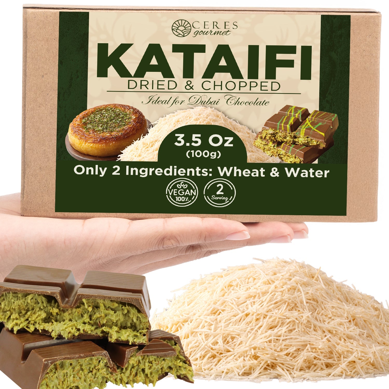 Premium Kataifi Shredded Fillo Dough – 3.5oz (100g)