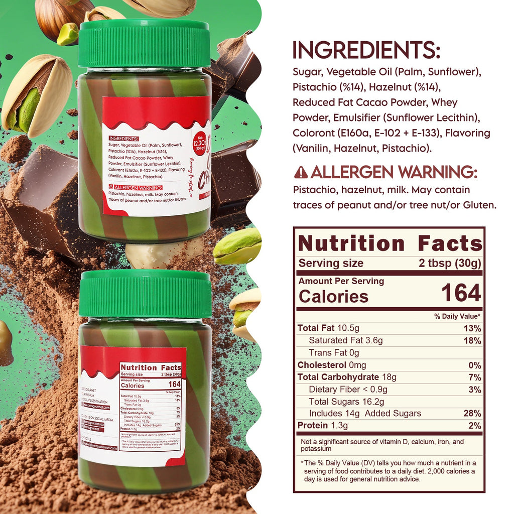 Pistachio Hazelnut Butter Spread for Dubai Chocolate – 12.3 oz