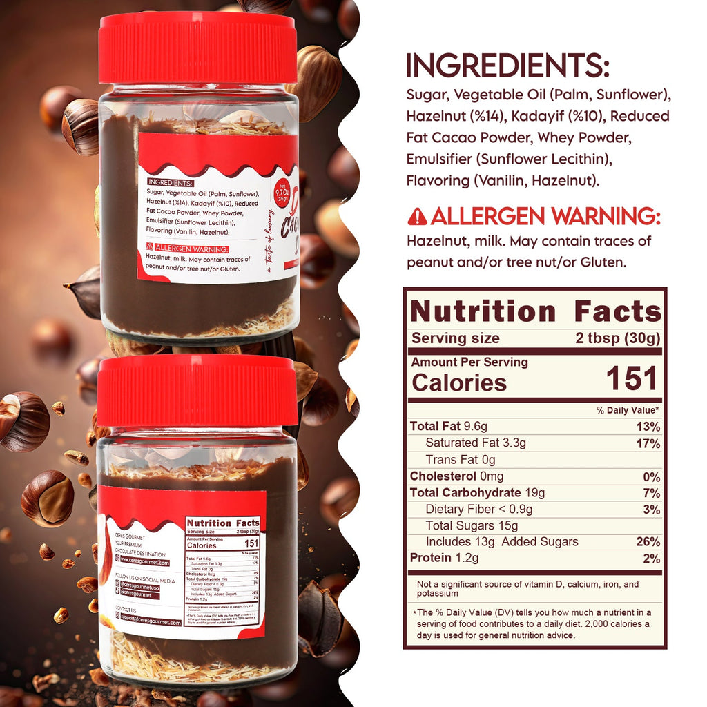 Hazelnut & Phyllo Chocolate Spread – 9.7 oz