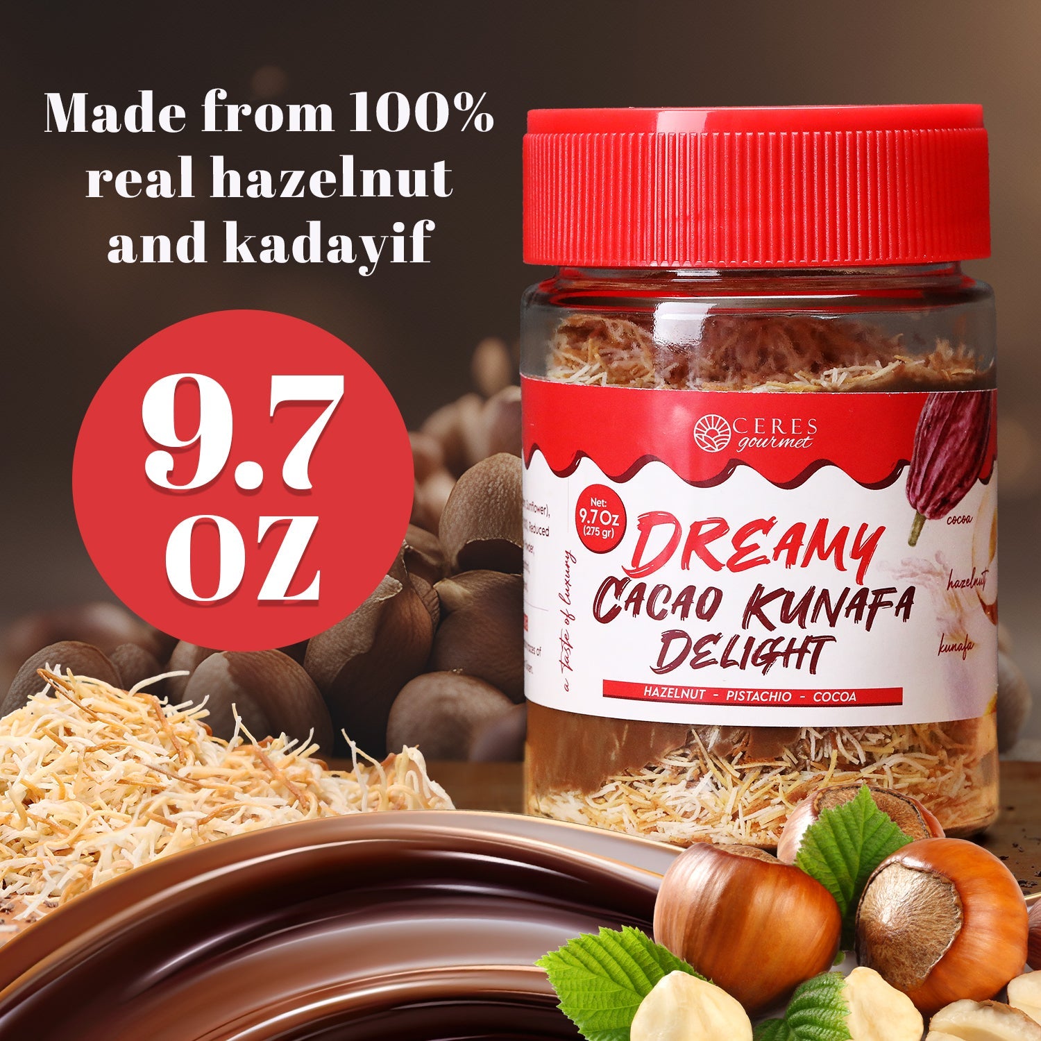 Hazelnut & Phyllo Chocolate Spread – 9.7 oz