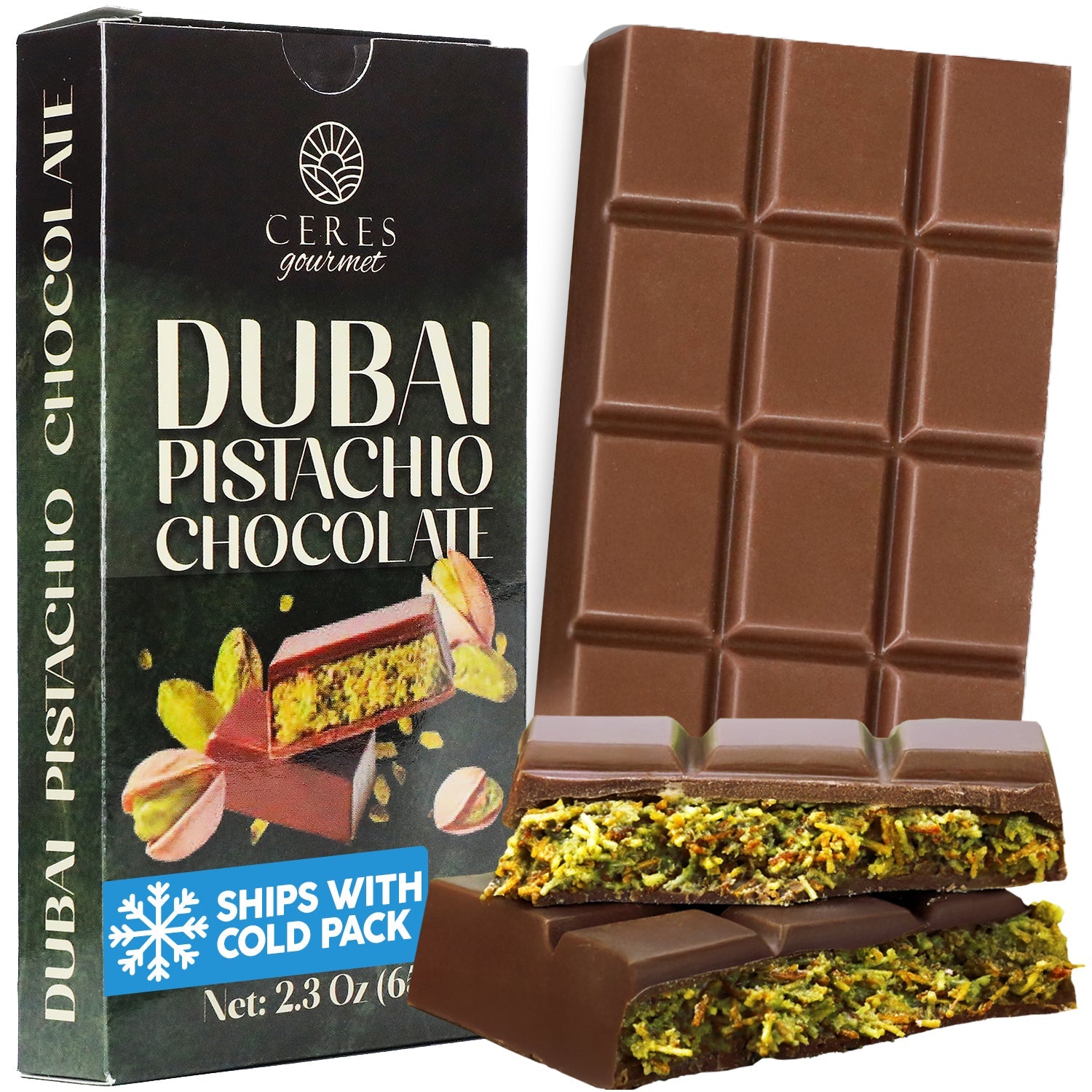 Dubai Chocolate Bar  3-12-24-Pack, 2.3 oz (65g) Each