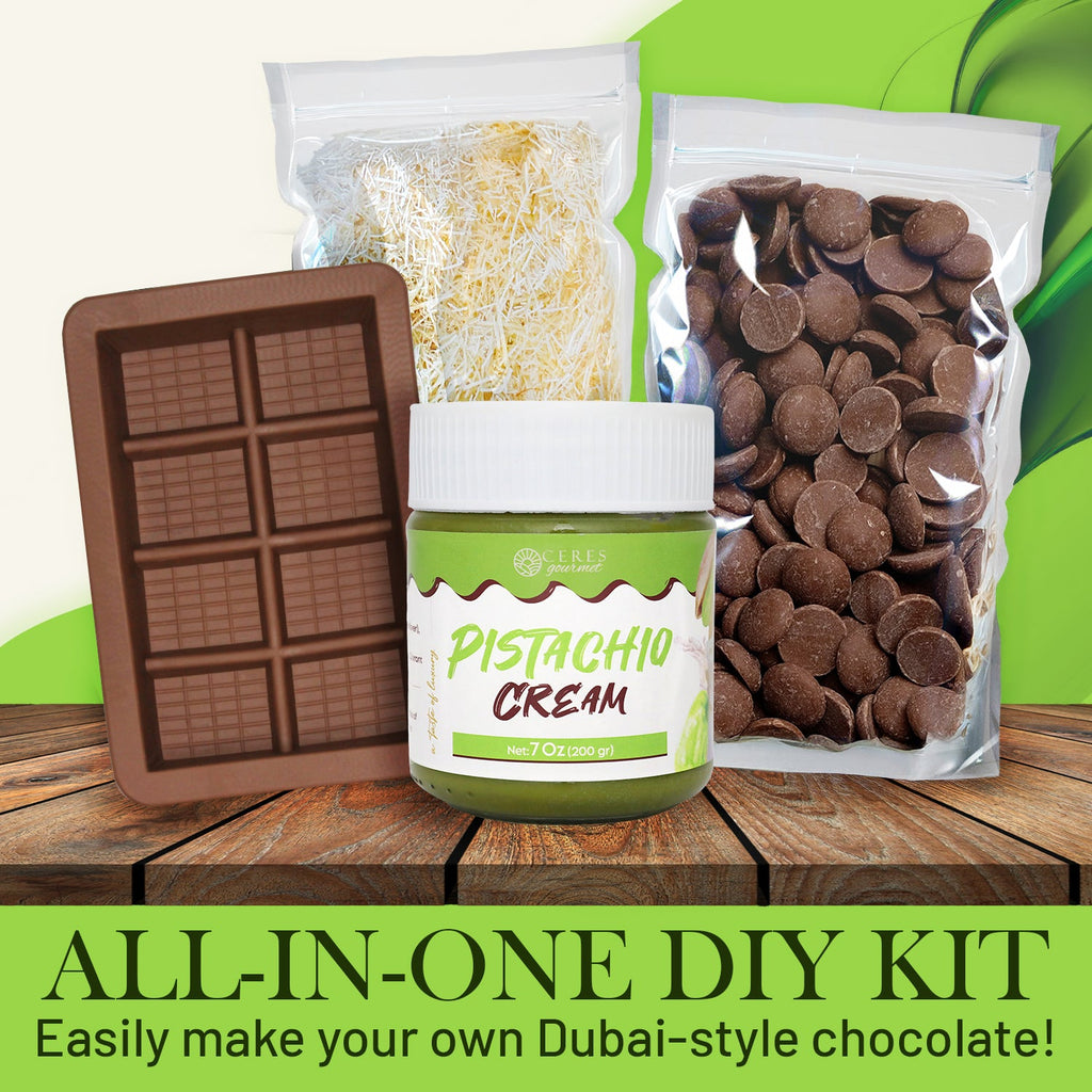 Dubai Chocolate Bar DIY Set - Milky - Dark or White Chocolate