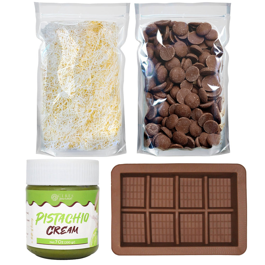 Dubai Chocolate Bar DIY Set - Milky - Dark or White Chocolate