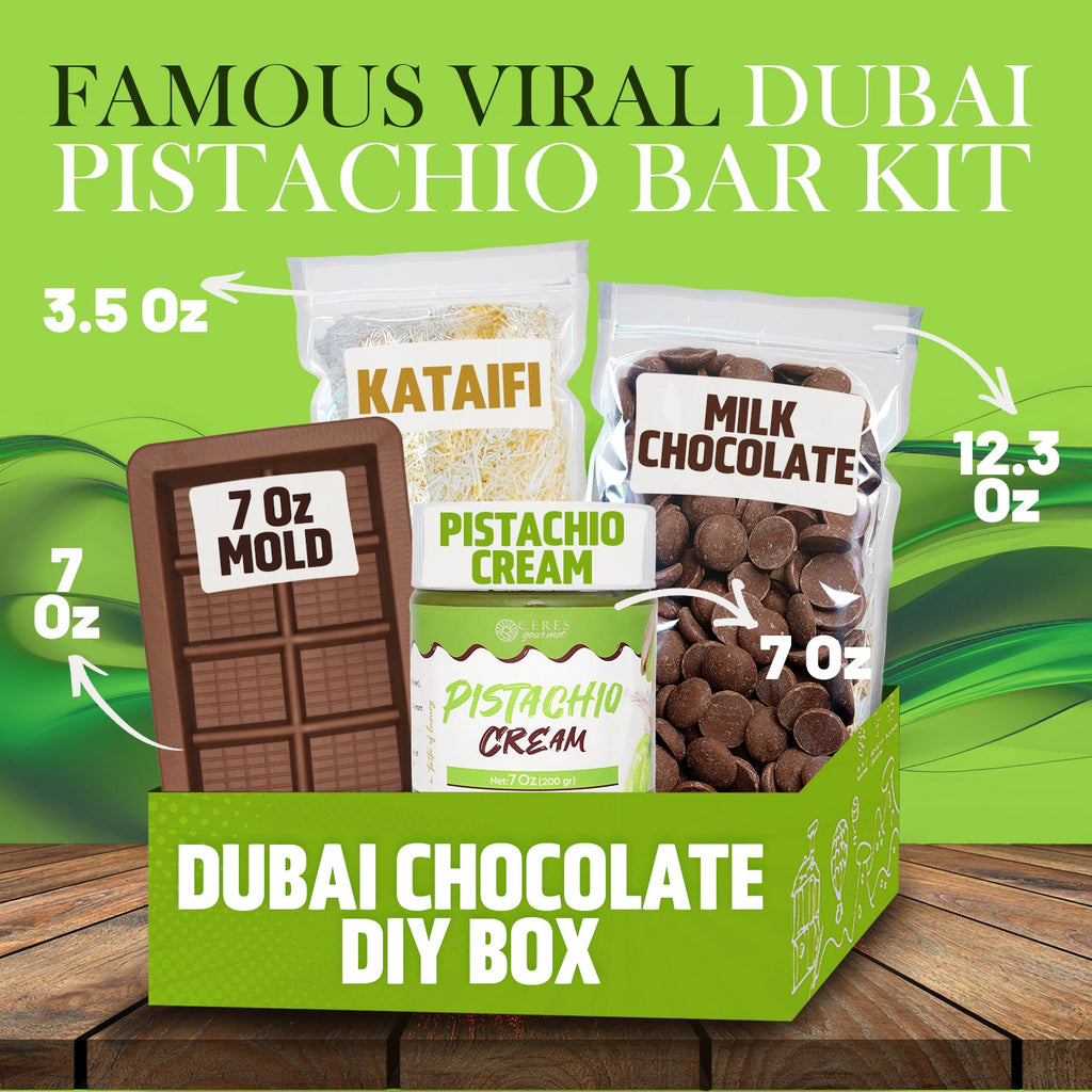 Dubai Chocolate Bar DIY Set - Milky - Dark or White Chocolate