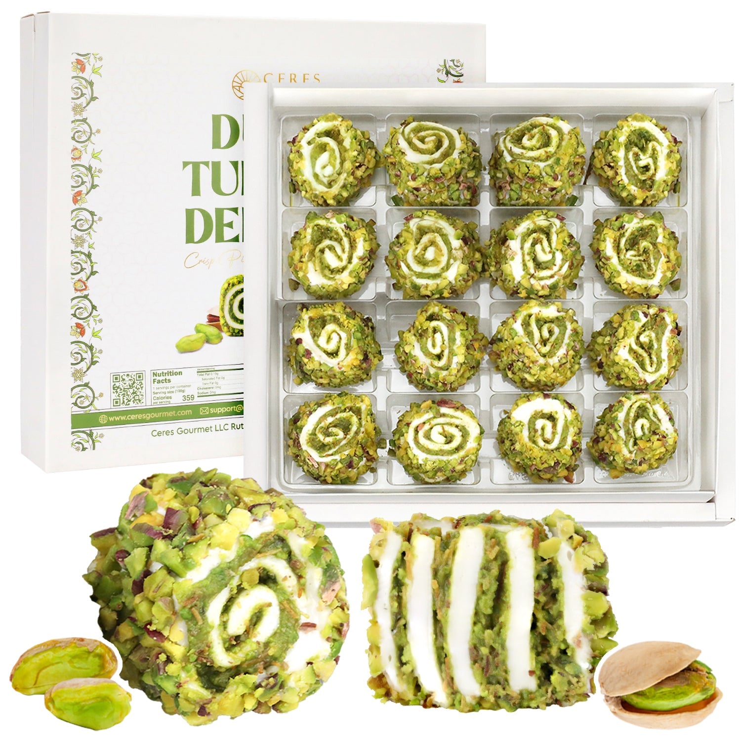 Turkish Delight with Pistachio Filling – 17.6 oz