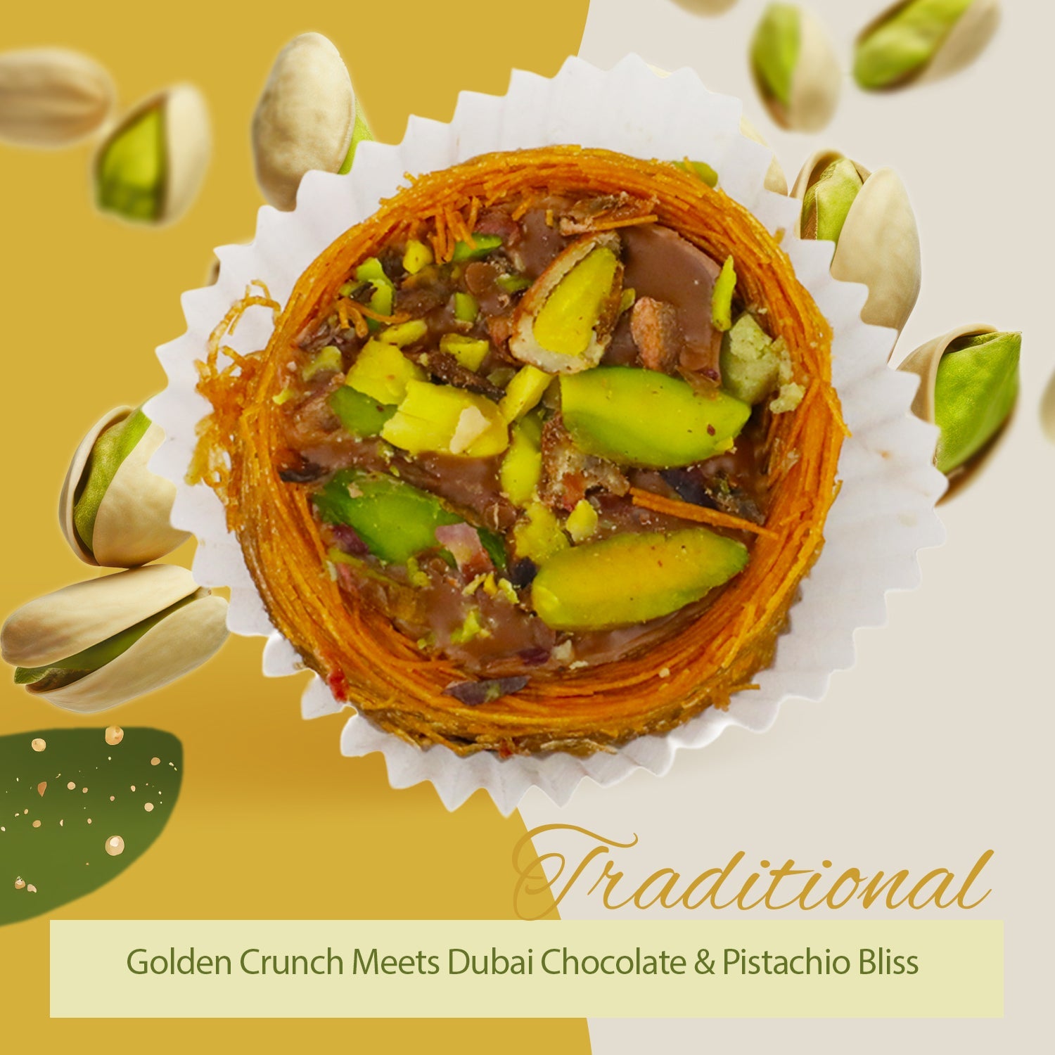 Dubai Chocolate Pistachio Baklava with Kataifi