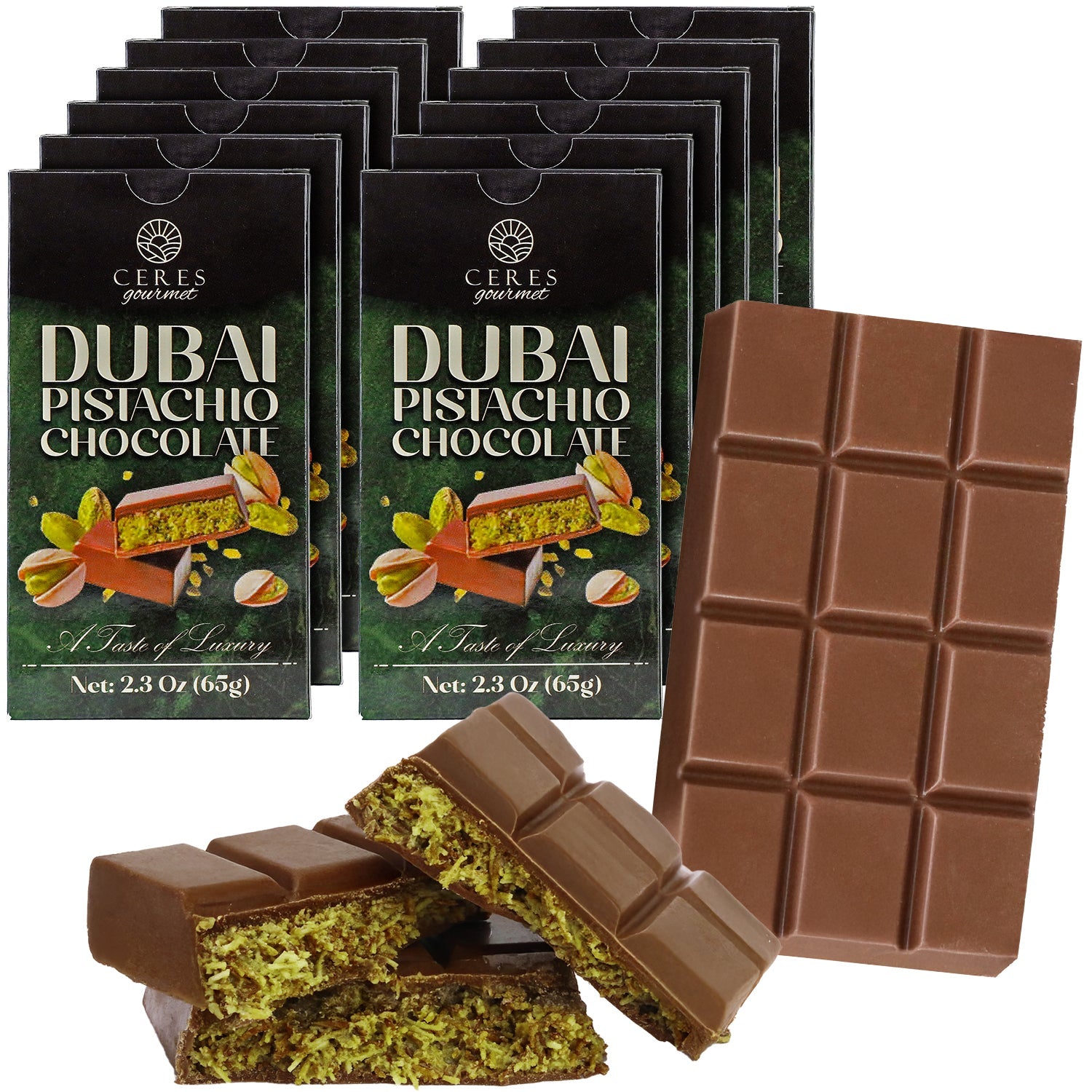 Dubai Chocolate Bar  3-12-24-Pack, 2.3 oz (65g) Each