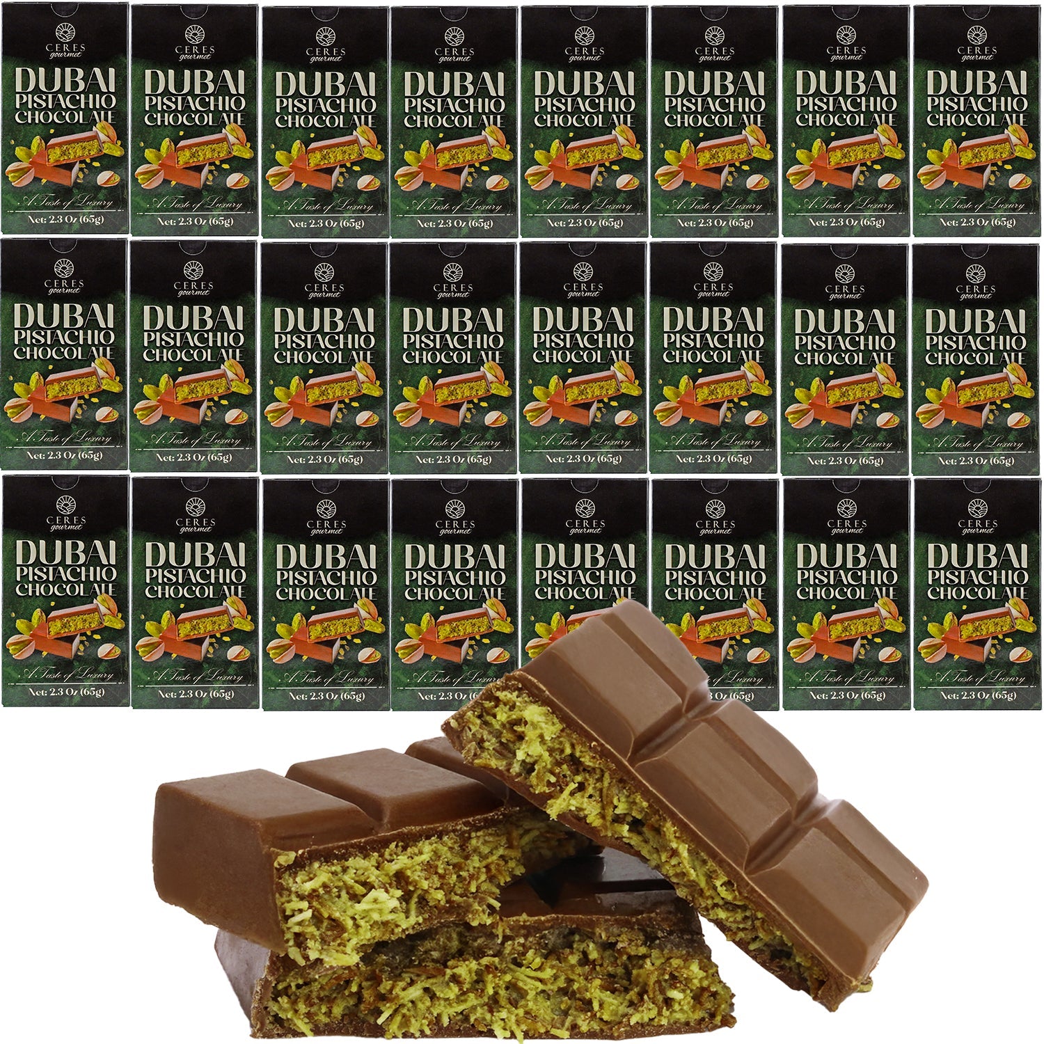 Dubai Chocolate Bar  3-12-24-Pack, 2.3 oz (65g) Each