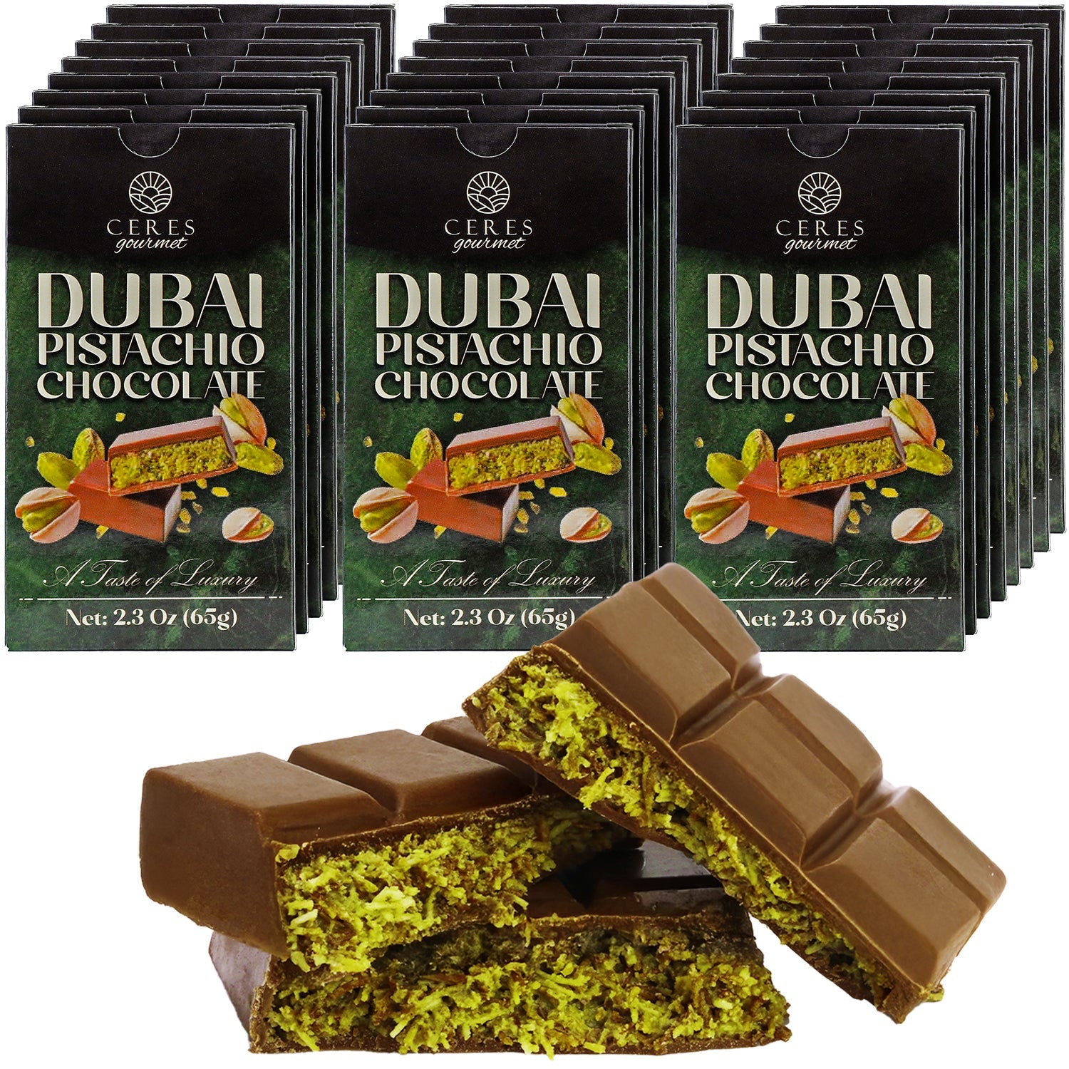 Dubai Chocolate Bar  3-12-24-Pack, 2.3 oz (65g) Each