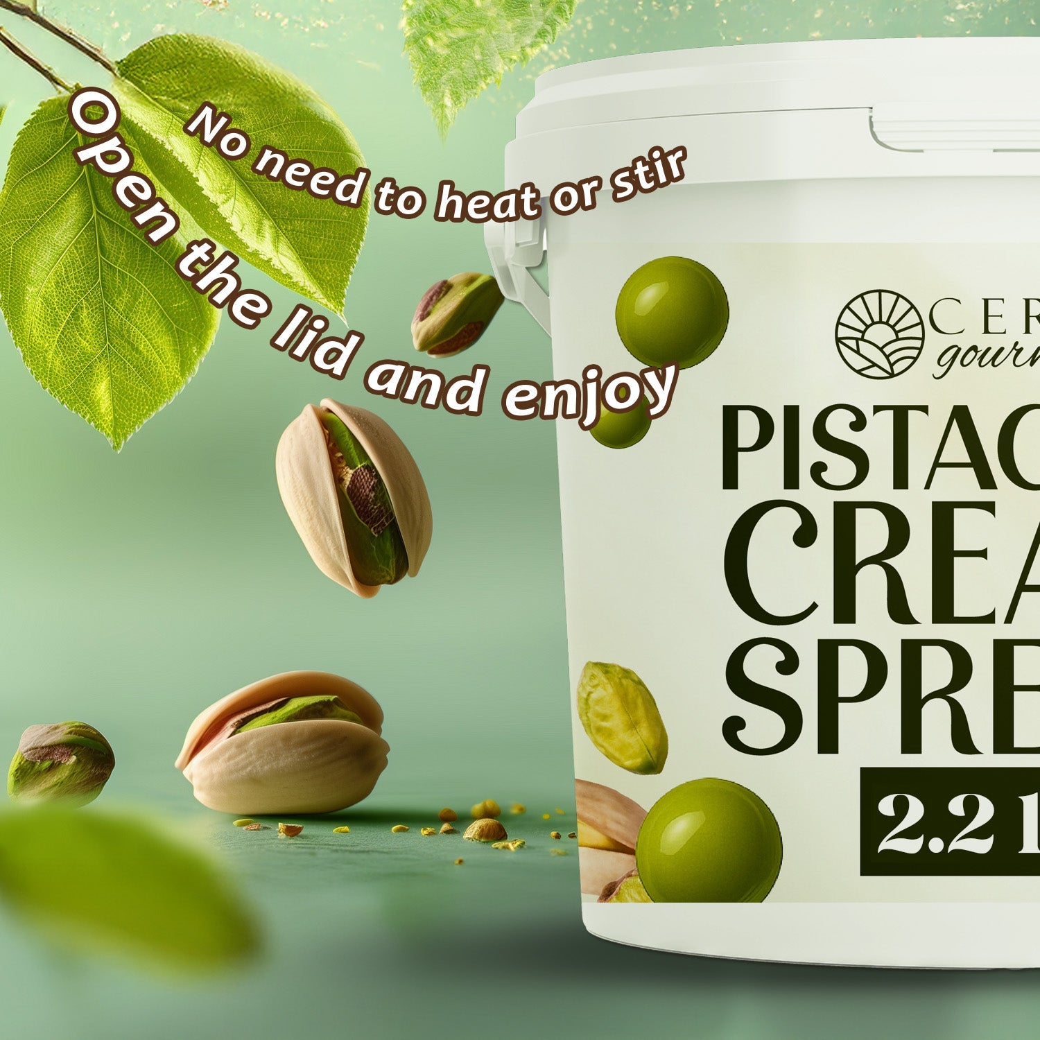 Professional Pistachio Cream for Dubai Chocolate Bars, Brownie and Pancake or Pastry, and Dessert Applications 2.2 lb / 6.6 lb / 11 lb