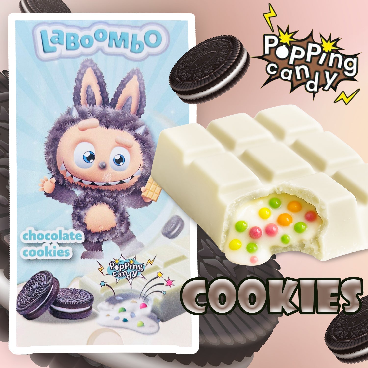 Laboombo Dubai Chocolate Bars – Cookies, Strawberry, Caramel, Bubble Gum Flavors – 4x75g