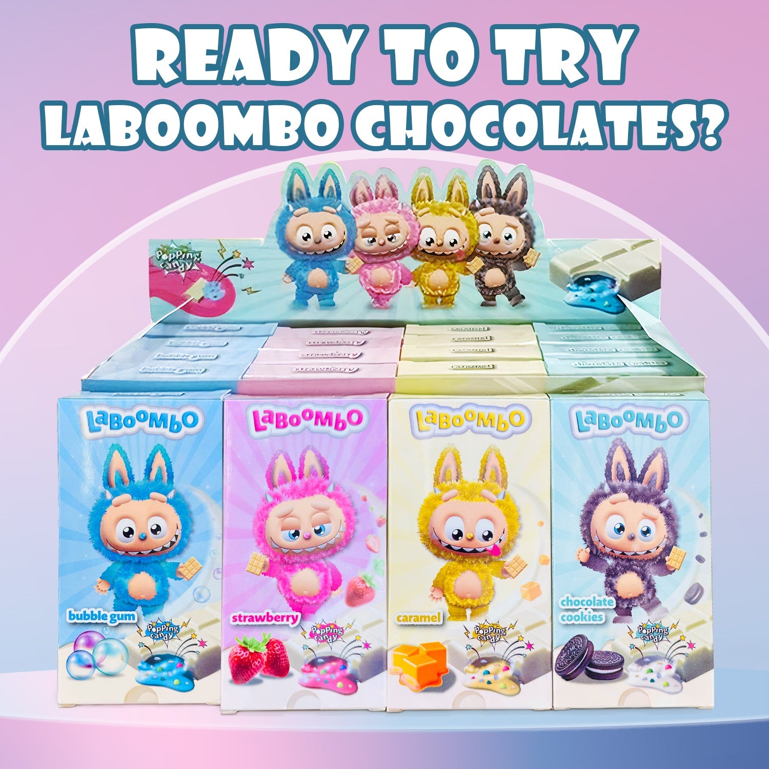 Laboombo Dubai Chocolate Bars – Cookies, Strawberry, Caramel, Bubble Gum Flavors – 4x75g