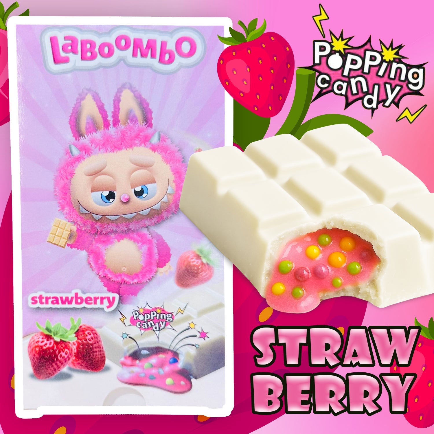 Laboombo Dubai Chocolate Bars – Cookies, Strawberry, Caramel, Bubble Gum Flavors – 4x75g