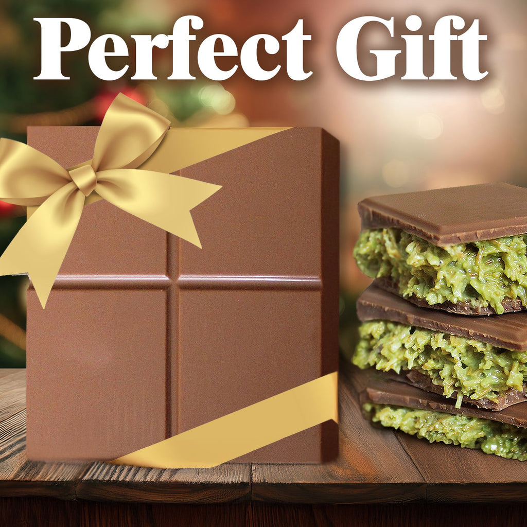 Dubai Chocolate Pistachio Bar 3.5 Oz Square, Luxury Halloween Chocolate