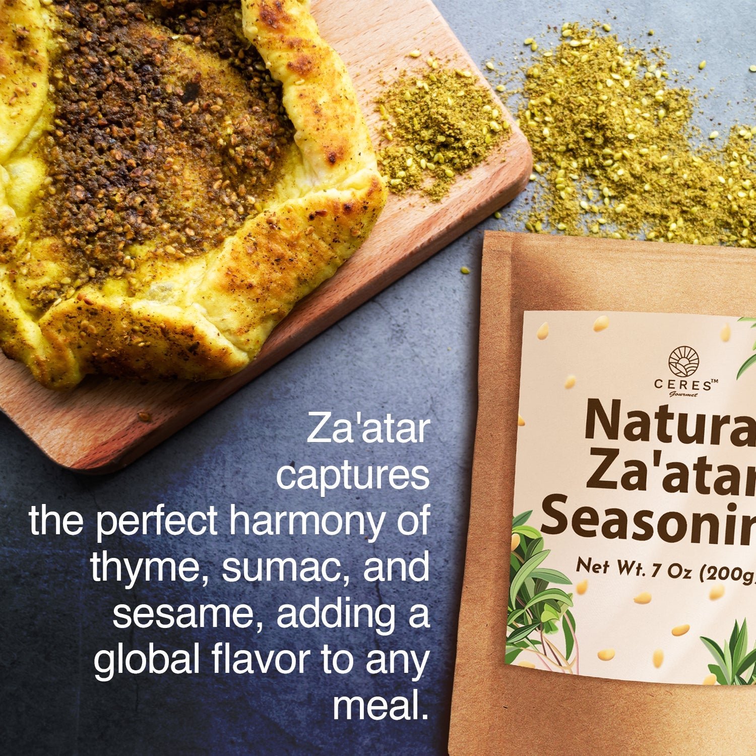Za'atar Seasoning 7 Oz, Mediterranean Spice Blend