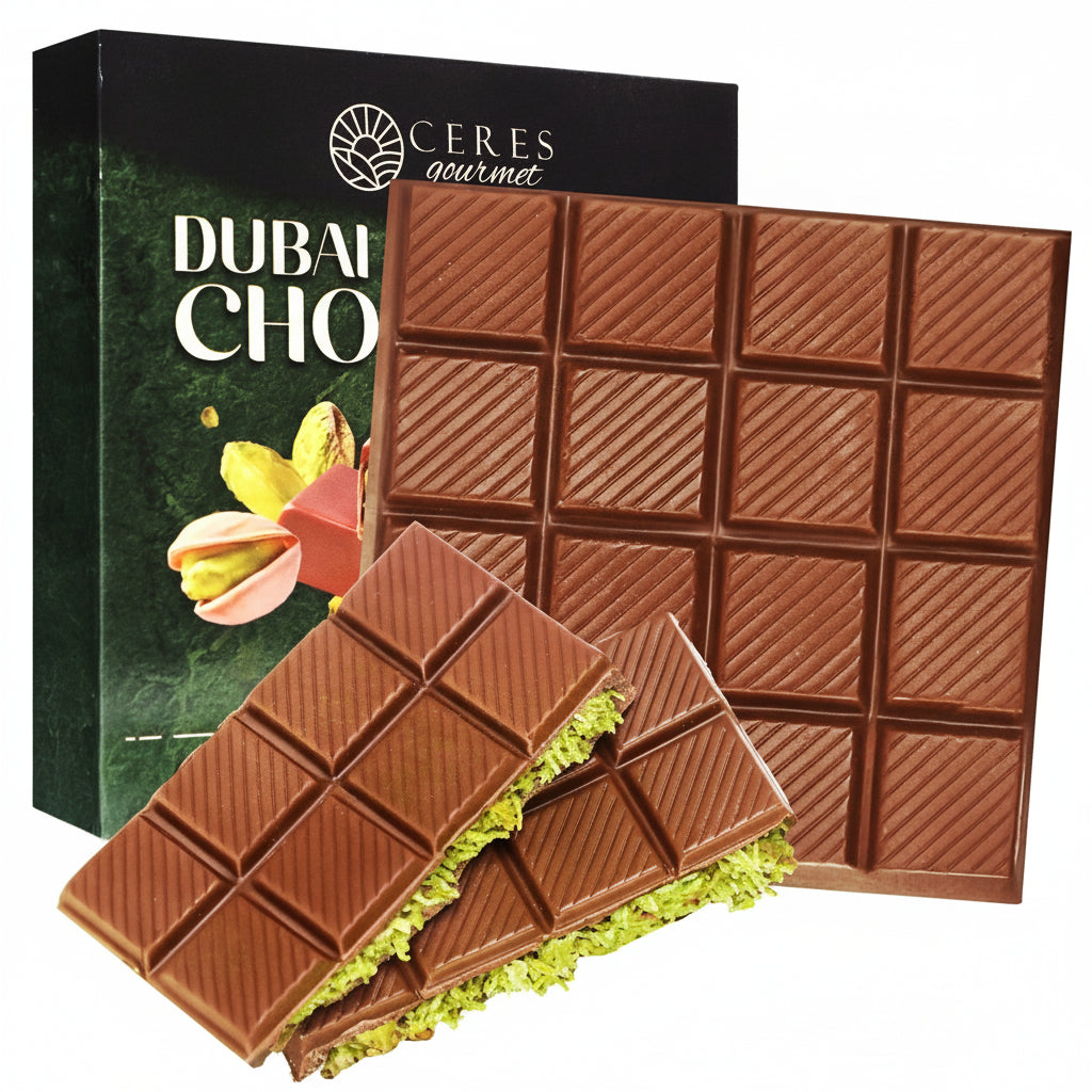Dubai Chocolate Pistachio Bar Mlky Chocolate & Crispy Knafeh – 3.5oz