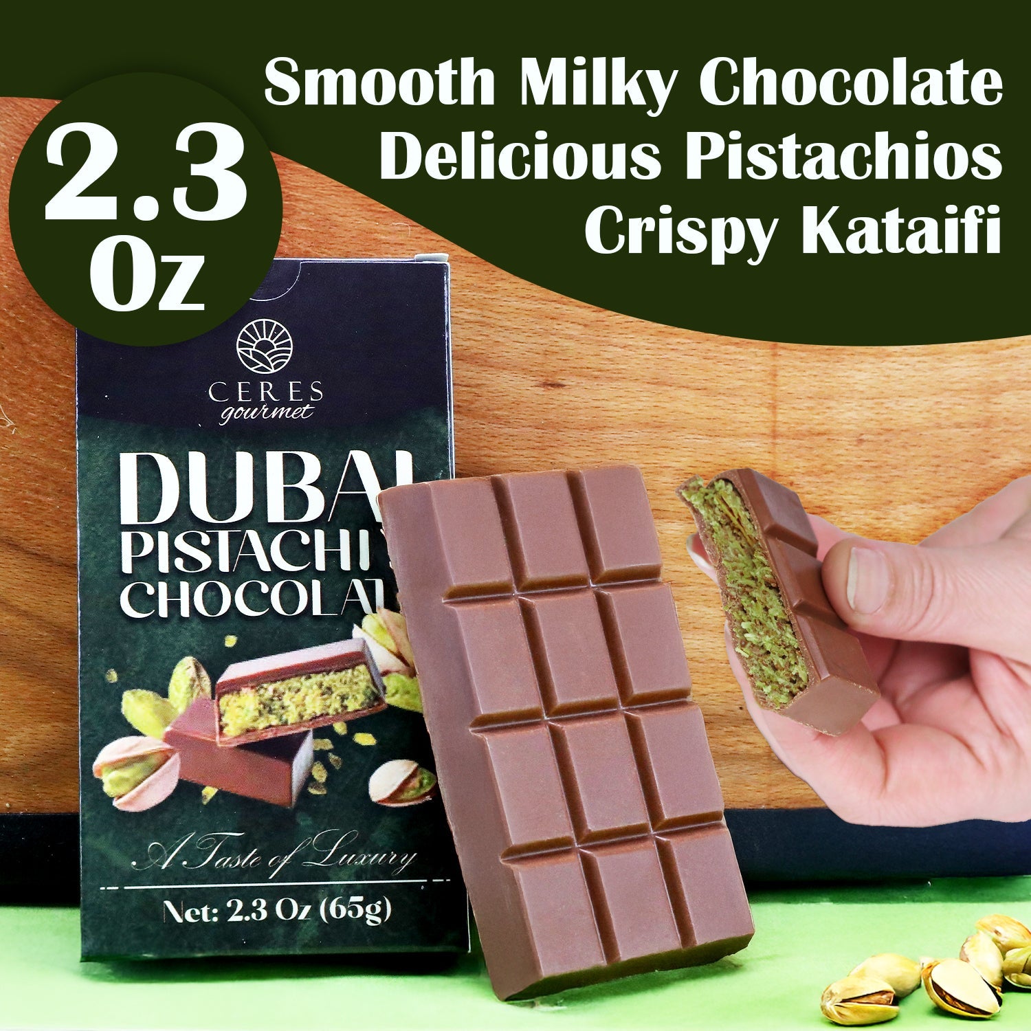 Dubai Chocolate Bar  3-12-24-Pack, 2.3 oz (65g) Each