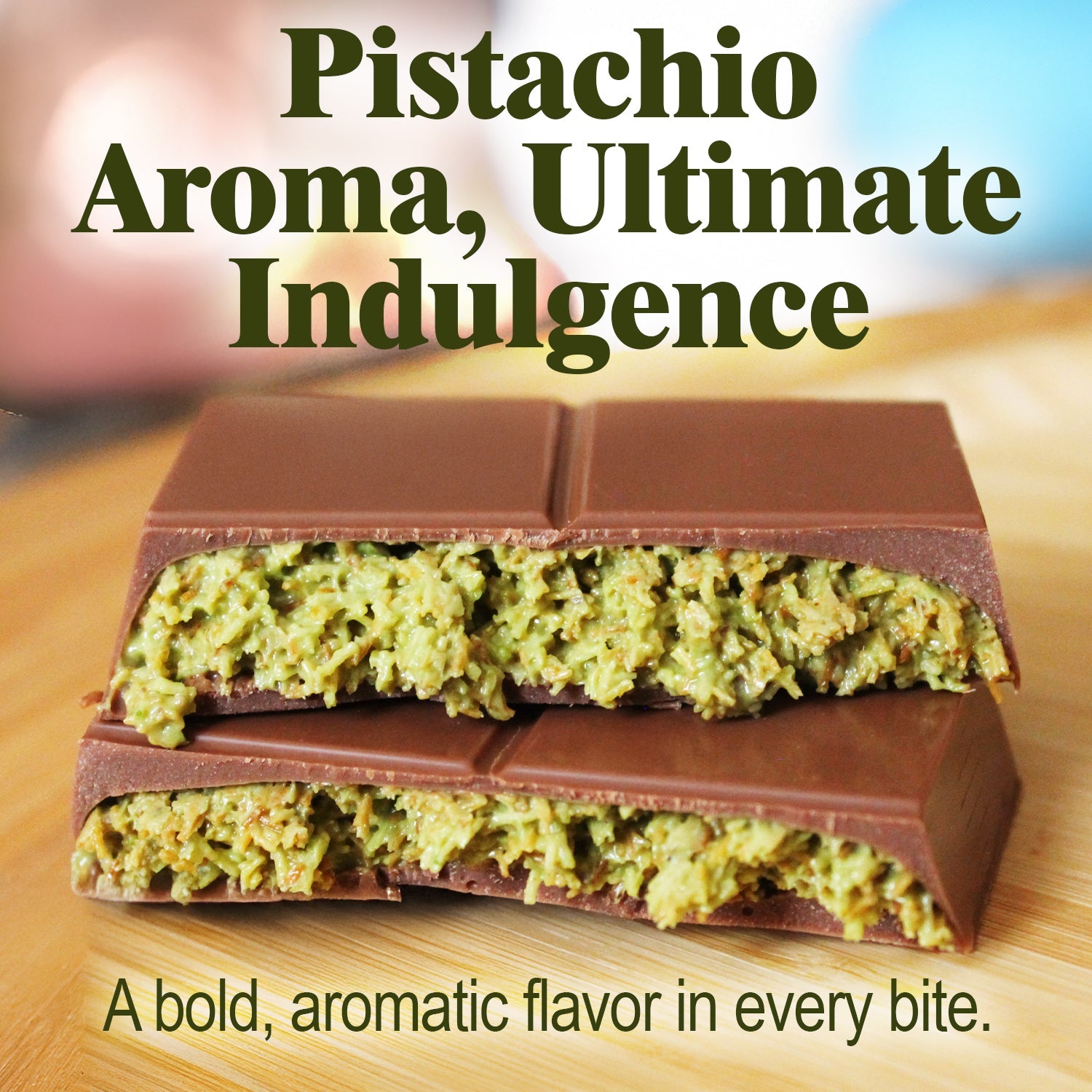 Dubai Chocolate Pistachio Bar 3.5 Oz Square, Luxury Halloween Chocolate