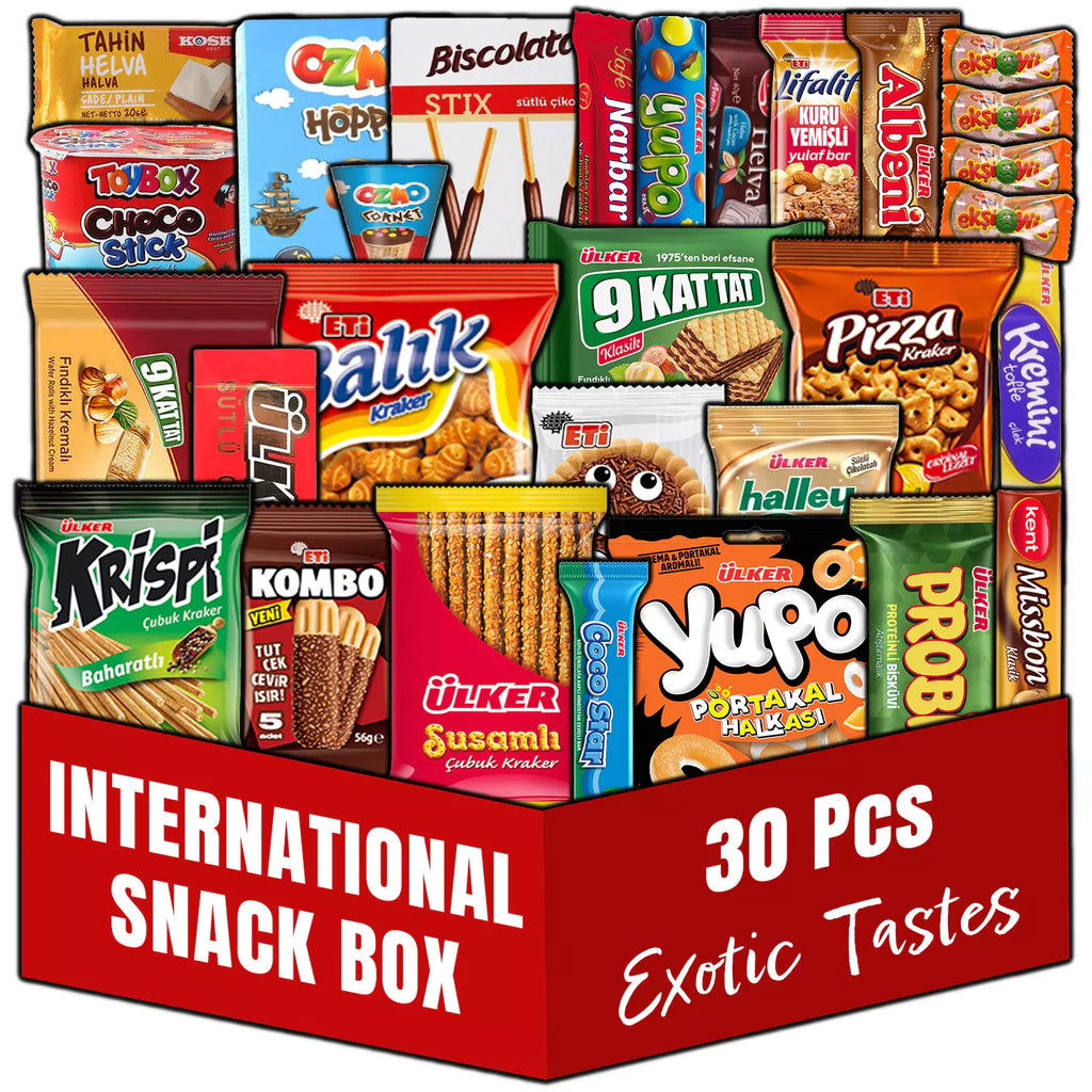 50-Pack International Snack Box - Assorted Treats