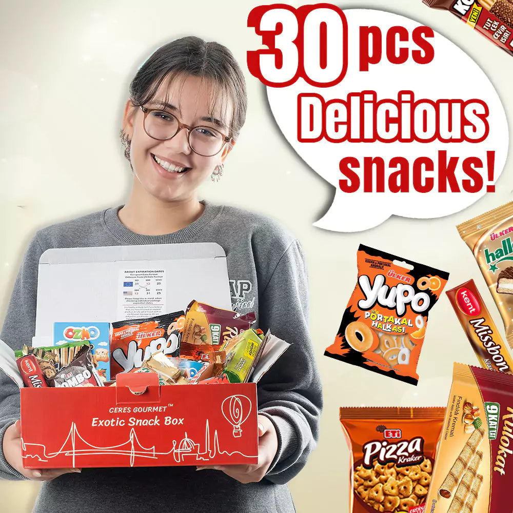50-Pack International Snack Box - Assorted Treats