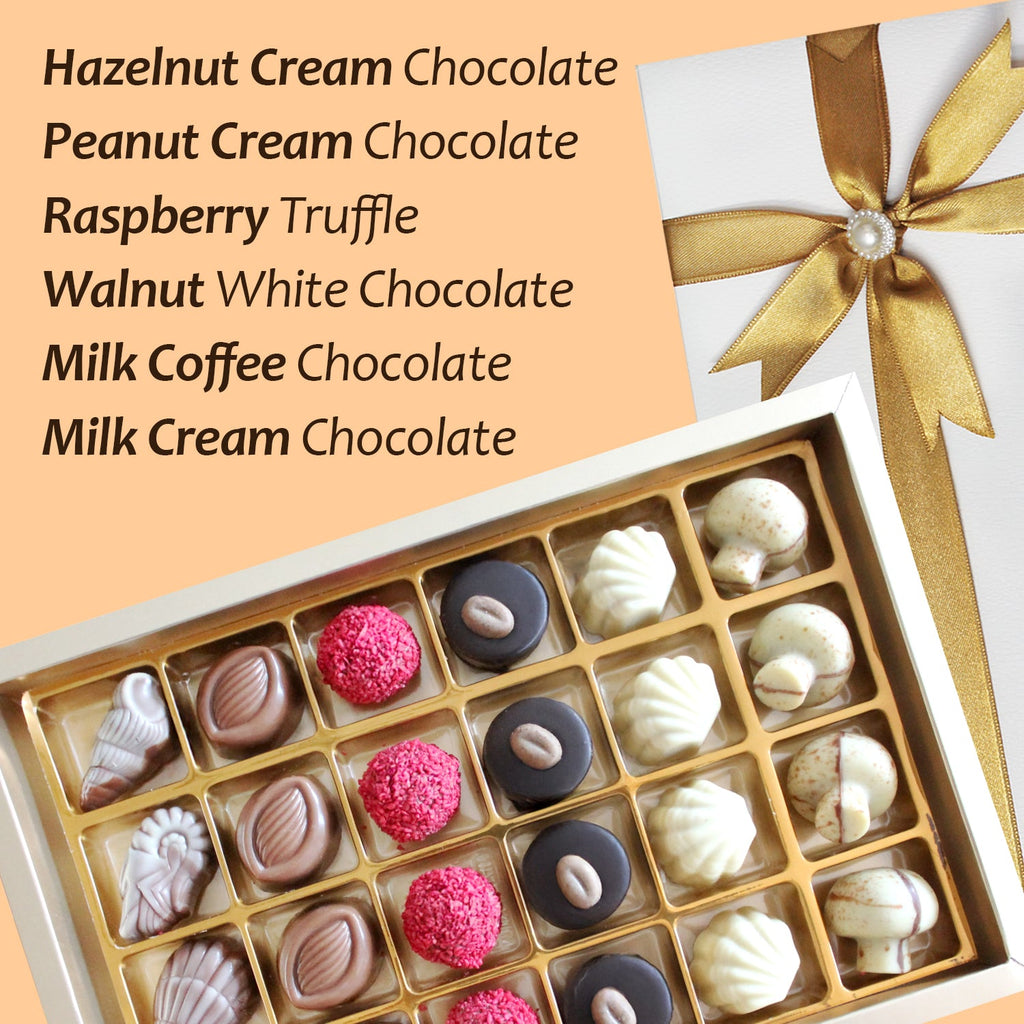 Handmade Artisanal Assorted Chocolate Gift Box Truffles & Candy 24 Pcs