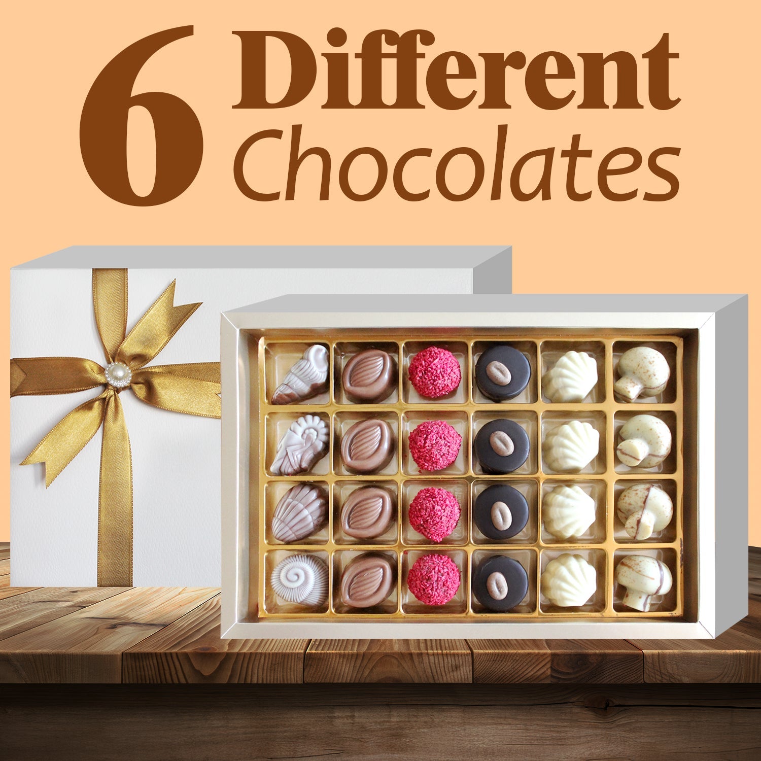 Handmade Artisanal Assorted Chocolate Gift Box Truffles & Candy 24 Pcs