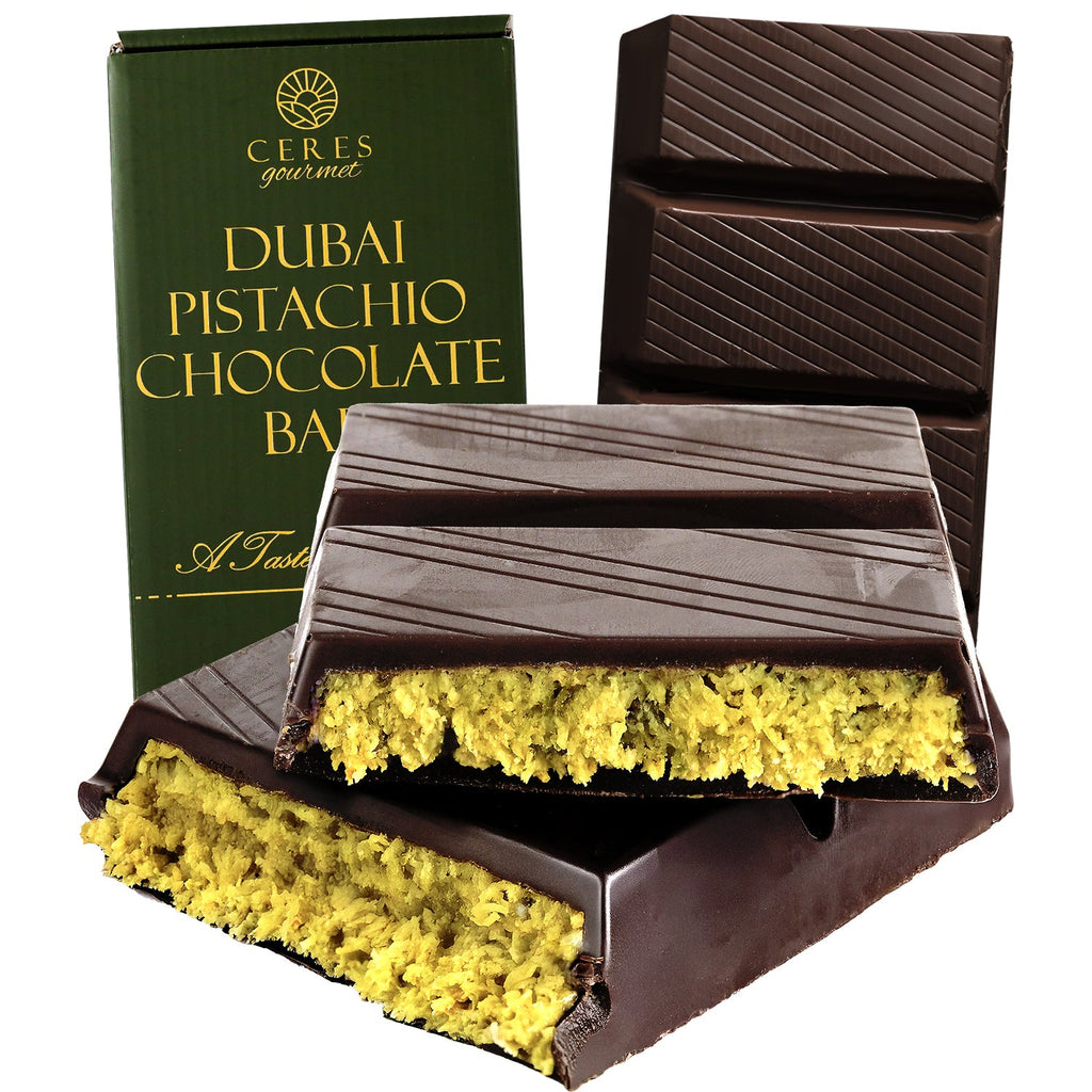 Viral Dubai Chocolate Bar Dark 75% Pistachio 7 oz