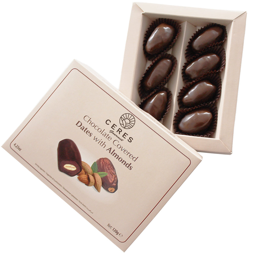 Dark Chocolate Coated Medjool Dates Stuffed with Almonds 2 Packs, 8.46 Oz