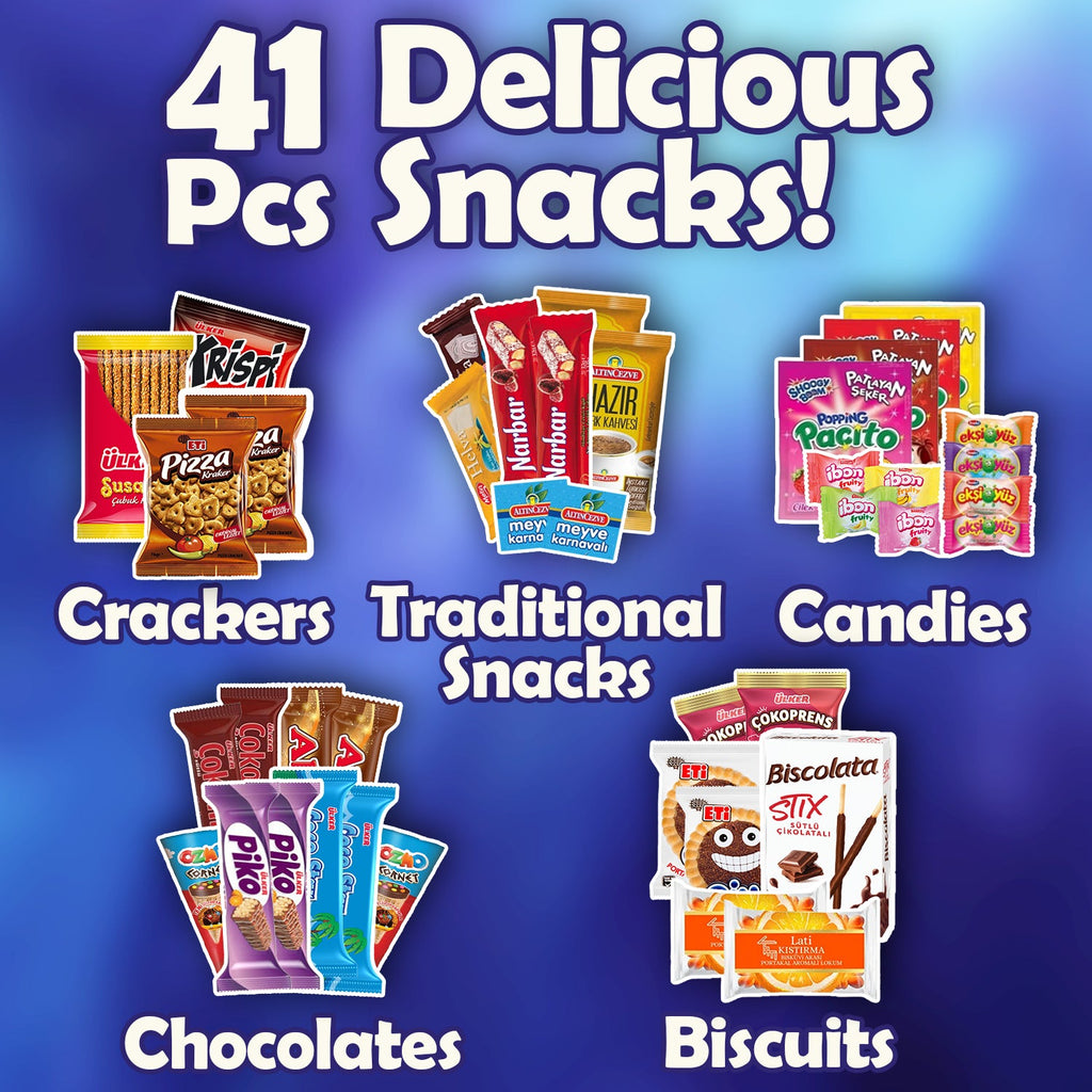 International Exotic Snack Box, 41 Pcs, Family Size